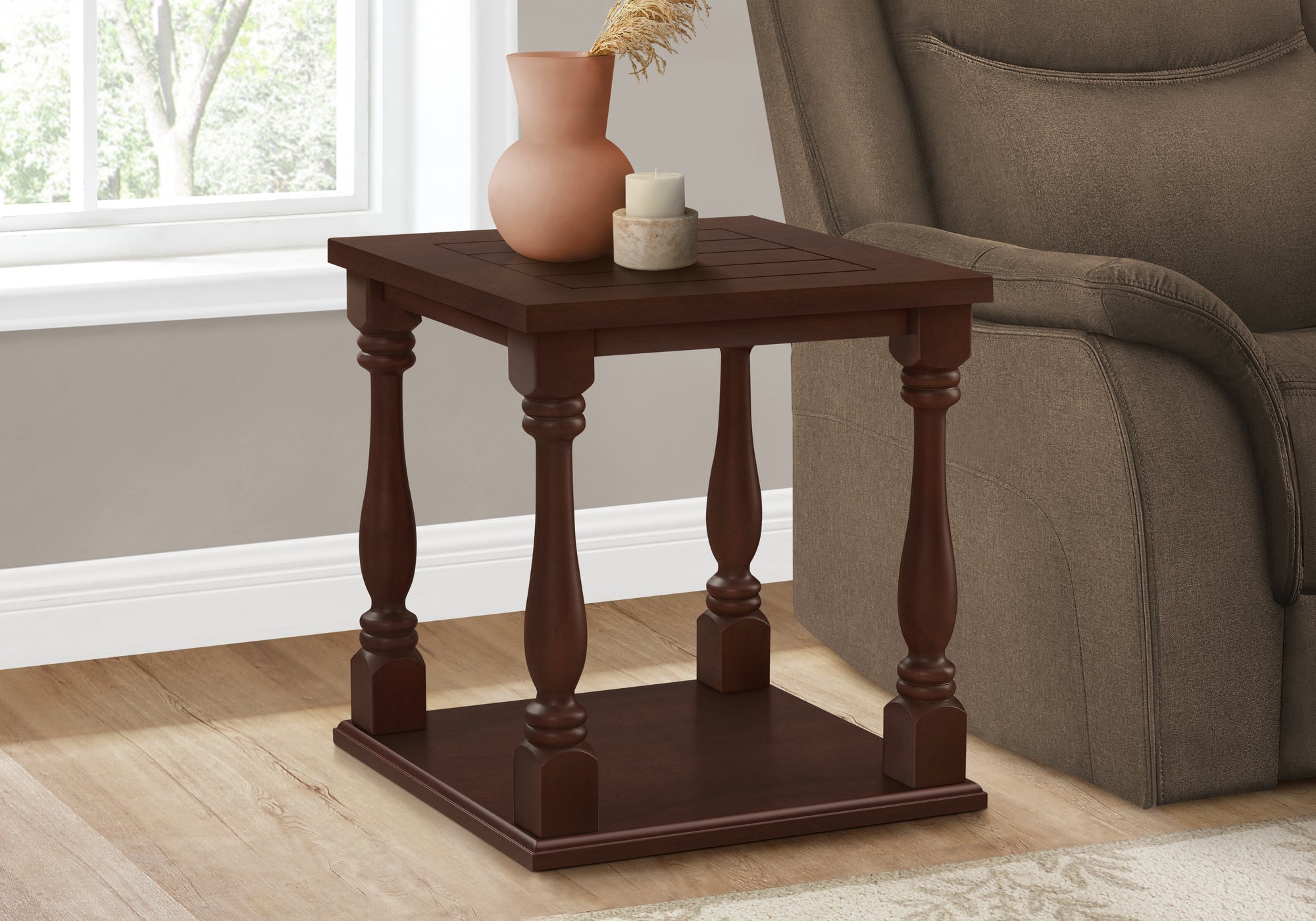 Verina - Accent Table 2 Tier End Side Table Square Nightstand Bedroom