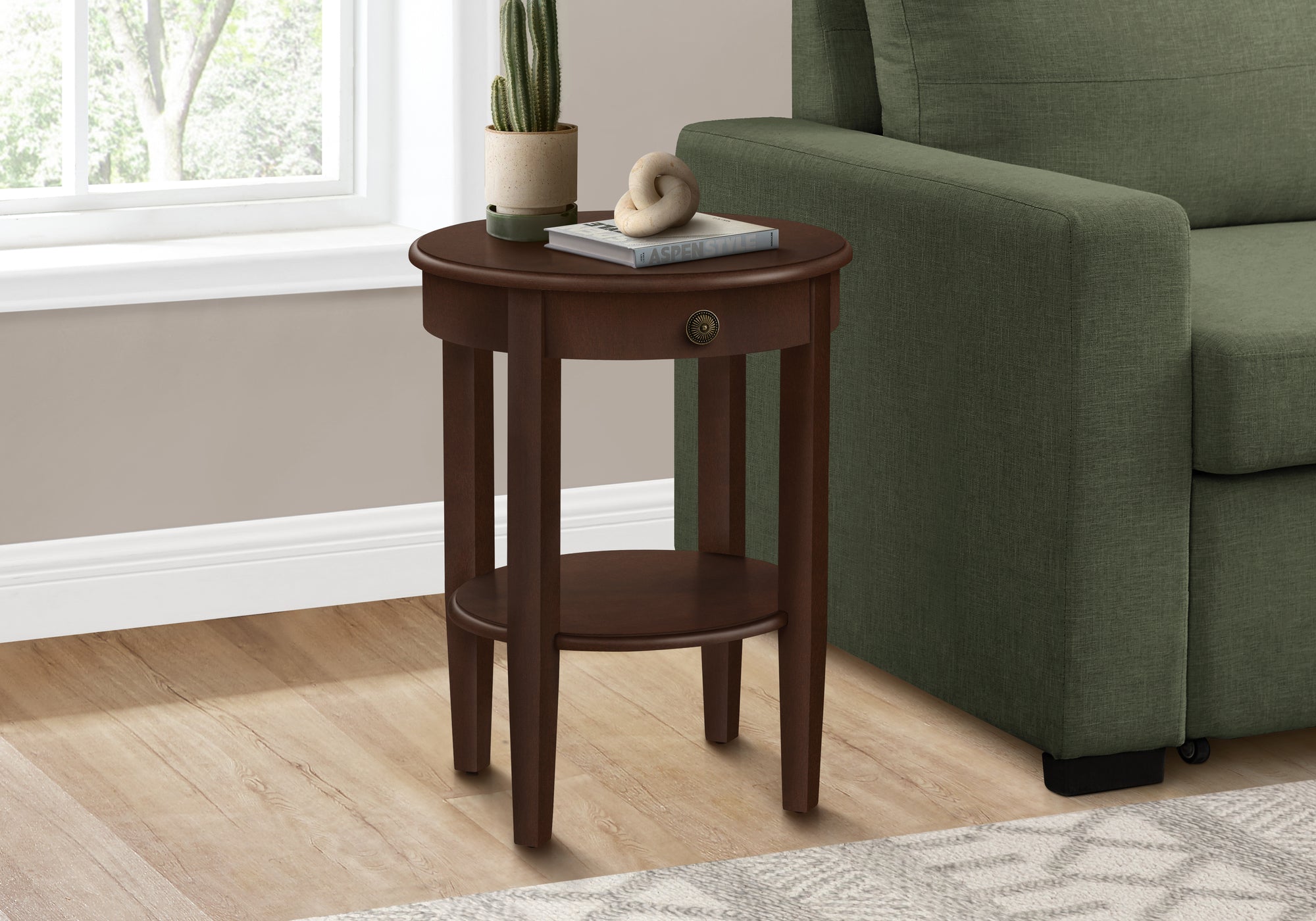 Cintia - Accent Table 2 Tier End Side Table Round Nightstand Bedroom