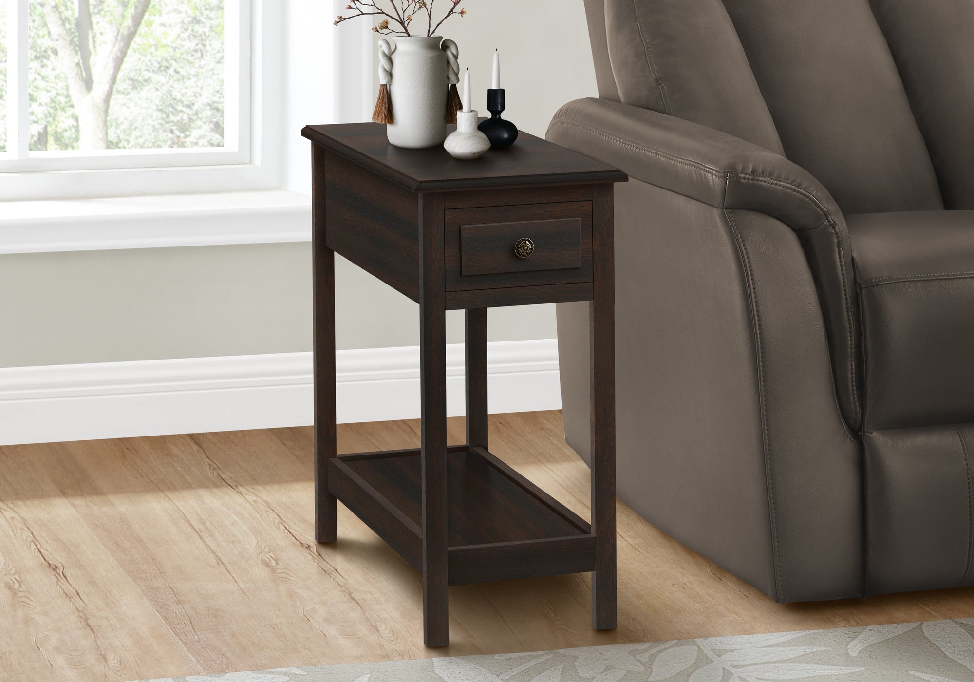Alard - Accent Table 2 Tier End Side Table Narrow Nightstand Bedroom