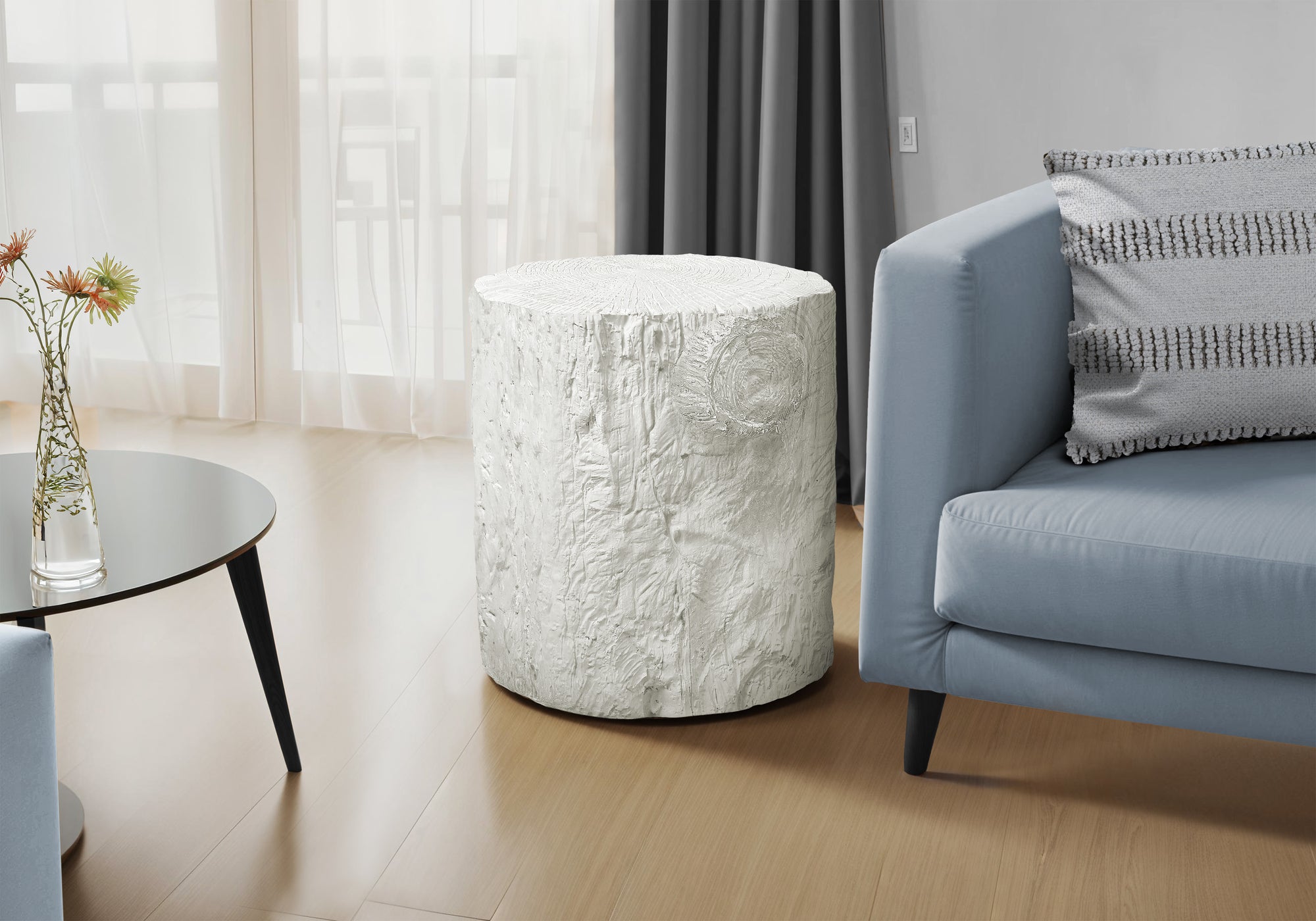 Elyse - Accent Table 25"H Indoor Or Outdoor Drum End Nightstand Round