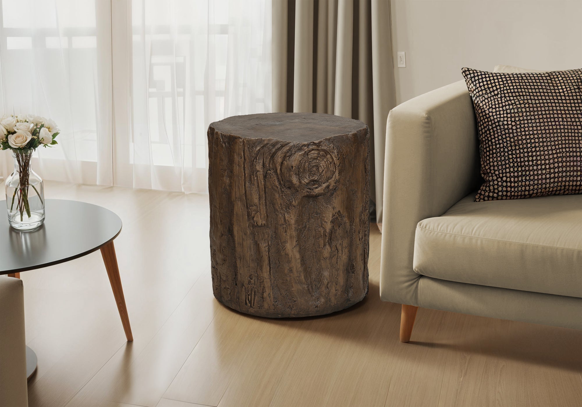 Germaine - Accent Table 25"H Indoor Or Outdoor Drum End Nightstand Round