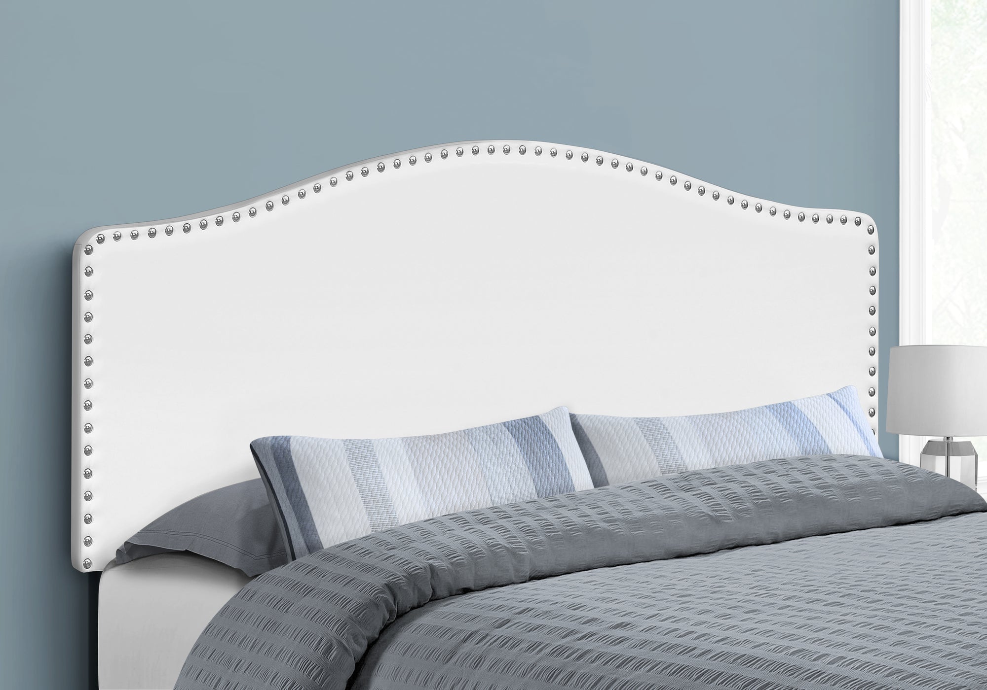 Calista - Bed Headboard Only Queen Size Bedroom Upholstered White Leather Look