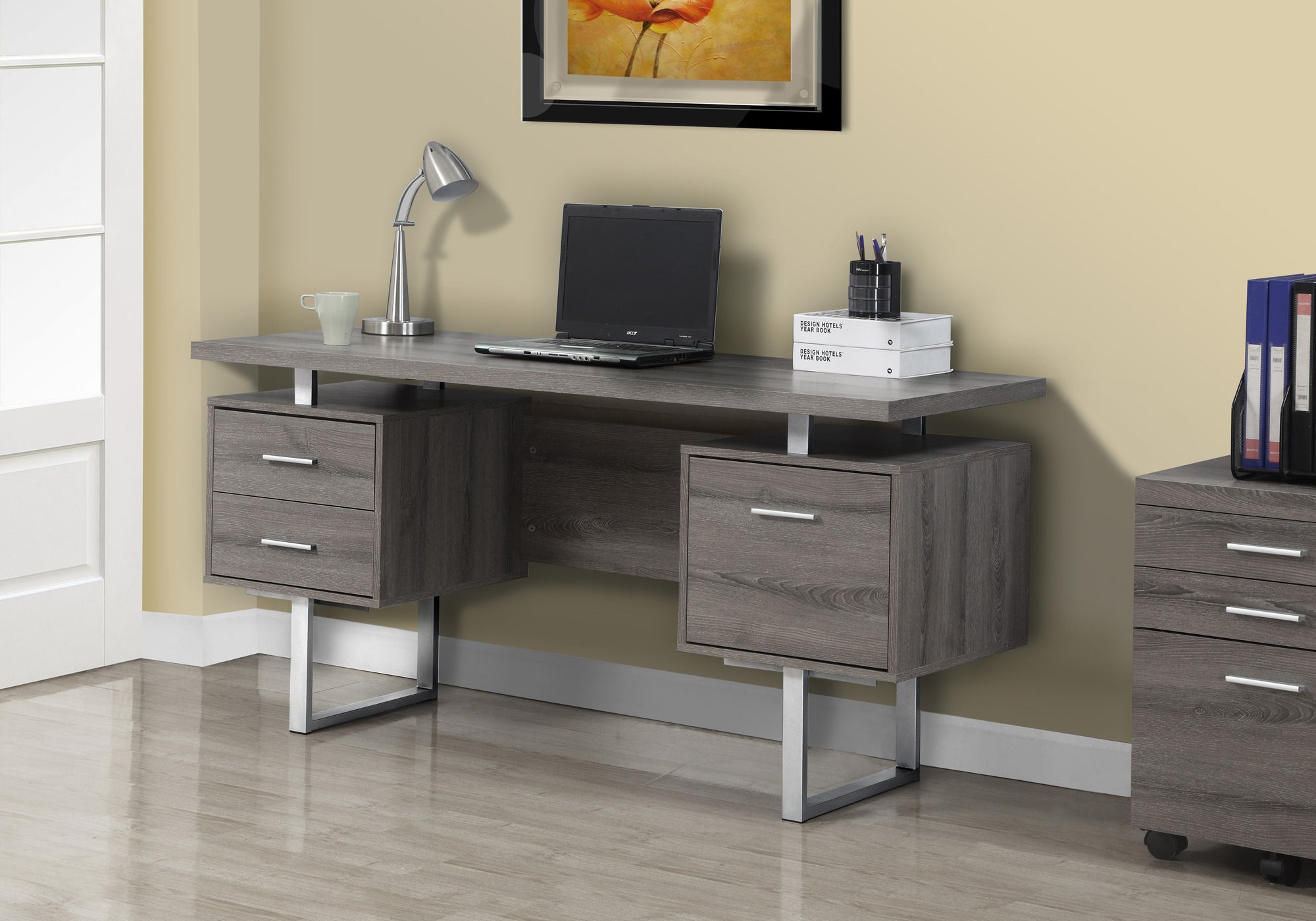 Irene - Computer Desk Home Office Laptop Left Right Set-up Storage Drawers