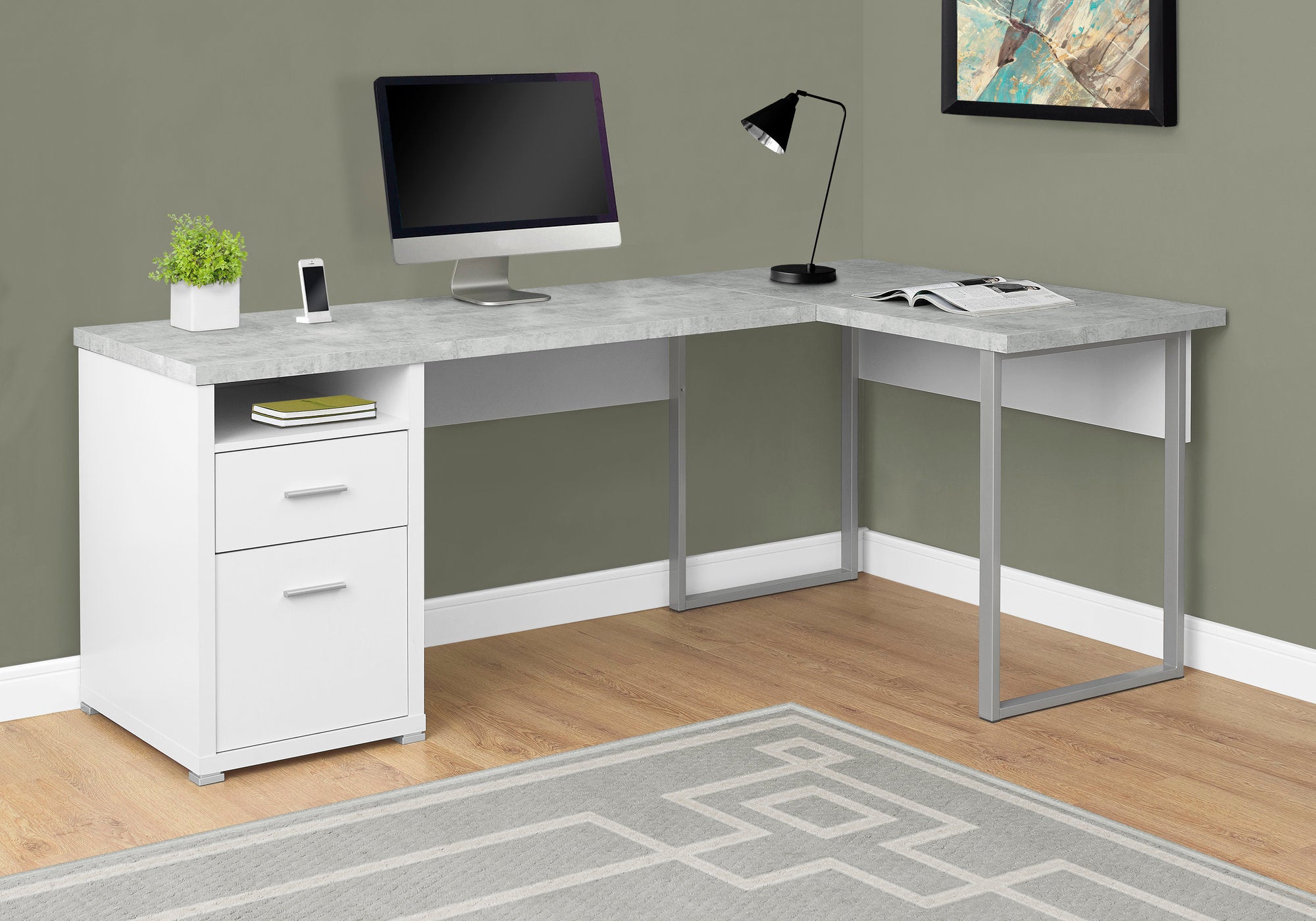 Oksana - Computer Desk Home Office Corner Left Right Set-up Storage Drawers