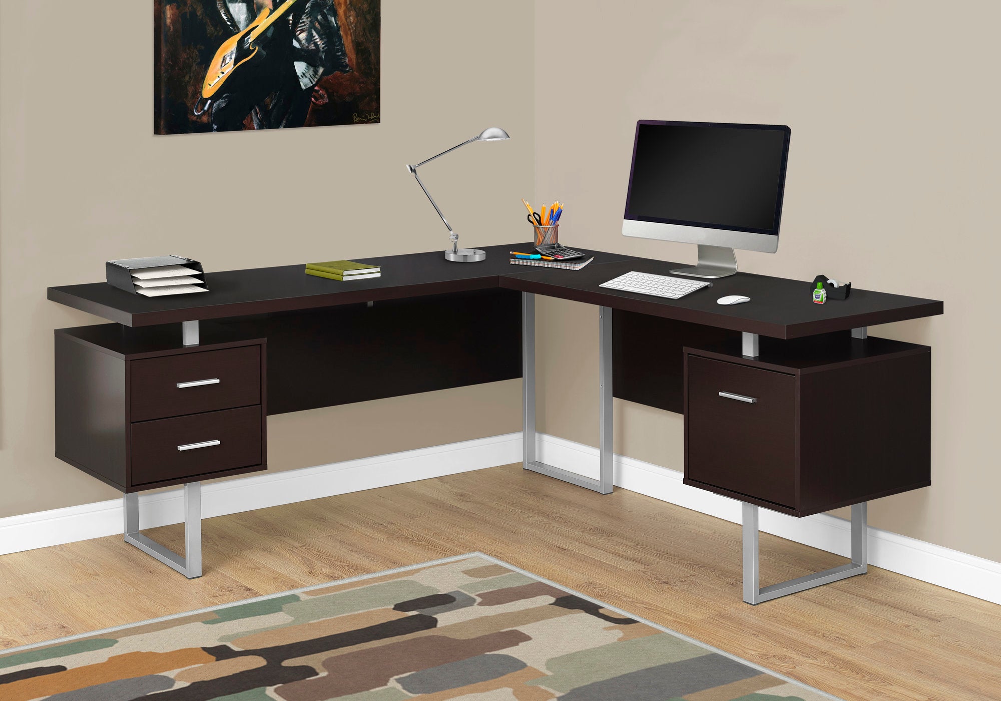 Corrine - Computer Desk Home Office Corner Left Right Set-up Storage Drawers