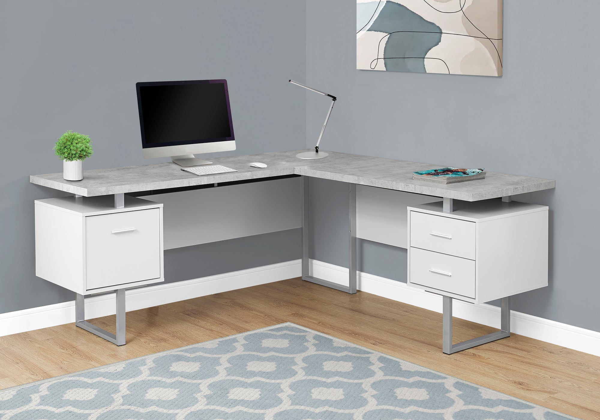 Piera - Computer Desk Home Office Corner Left Right Set-up Storage Drawers