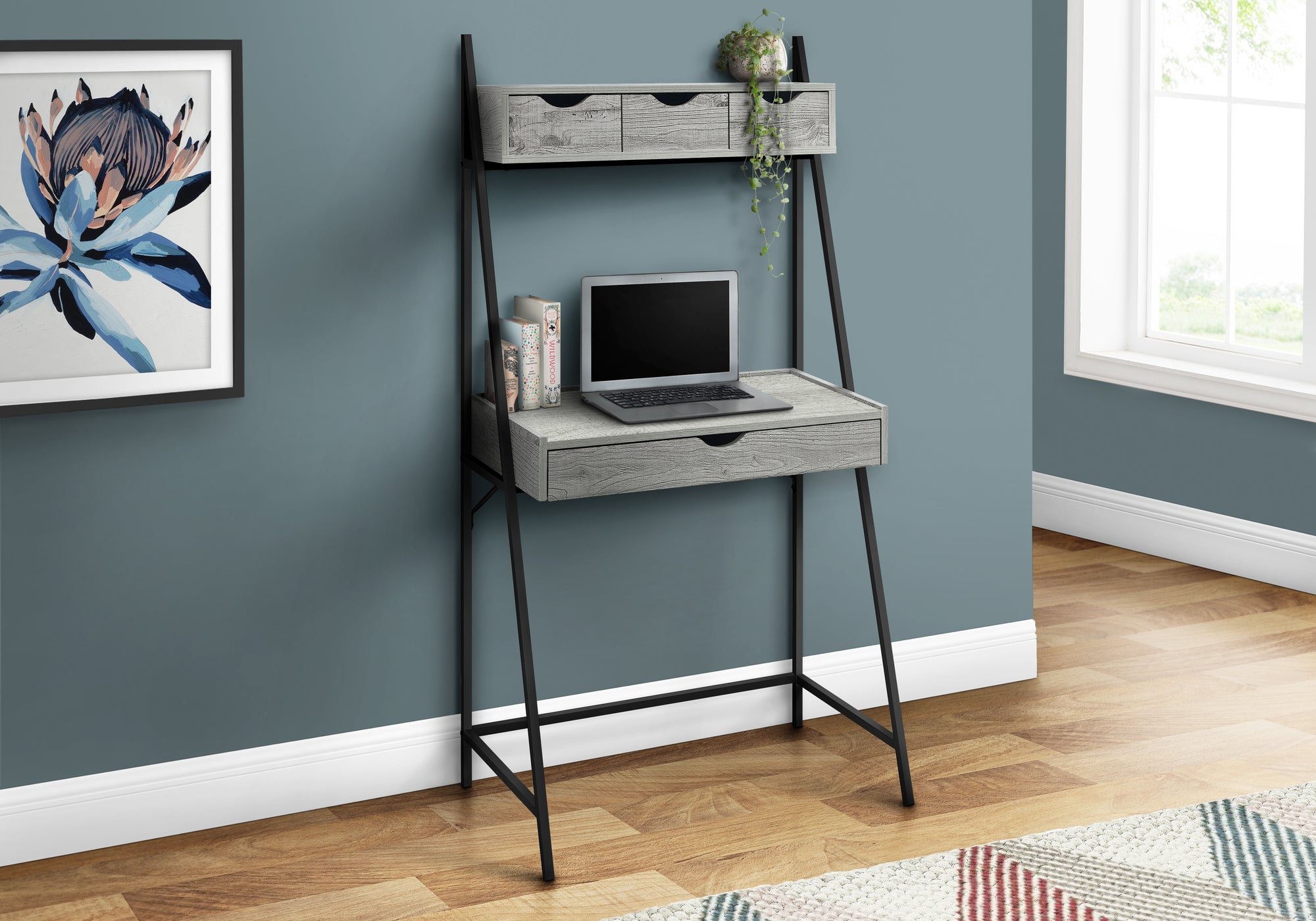 Anaya - Computer Desk Home Office Laptop Leaning Storage Drawers 32"L Work