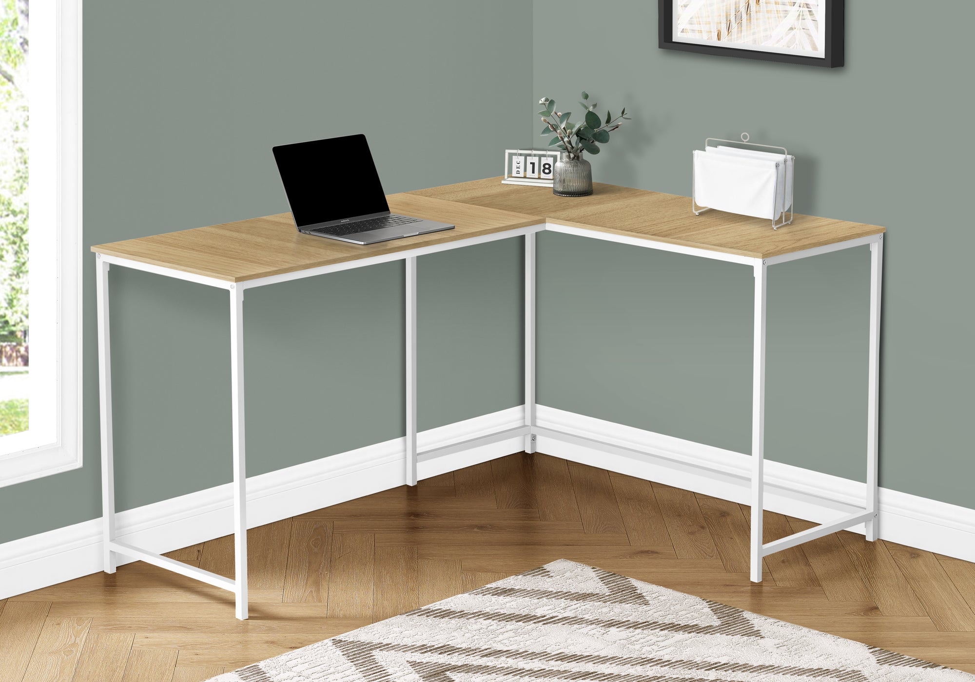 Destin - Computer Desk Home Office Corner 58"L L Shape Work Laptop