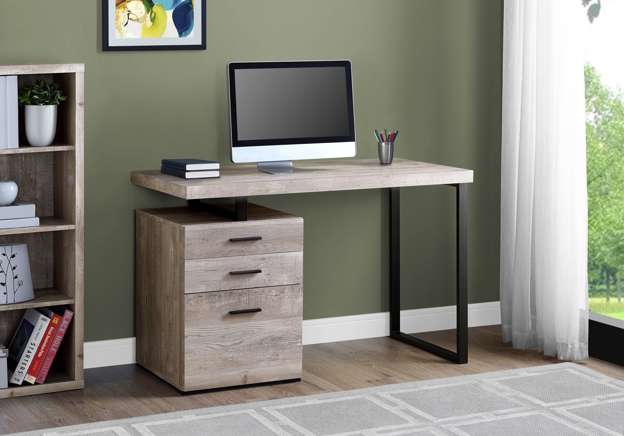 Aliana - Computer Desk Home Office Laptop Left Right Set-up Storage Drawers