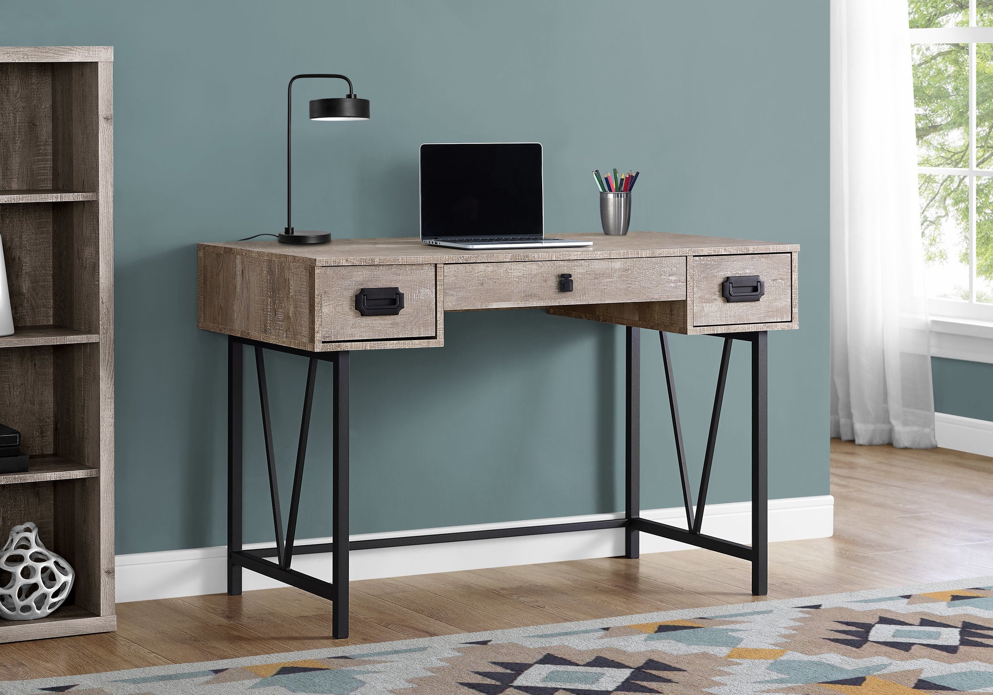 Shiro - Computer Desk Home Office Laptop Storage Drawers 48"L Work Beige