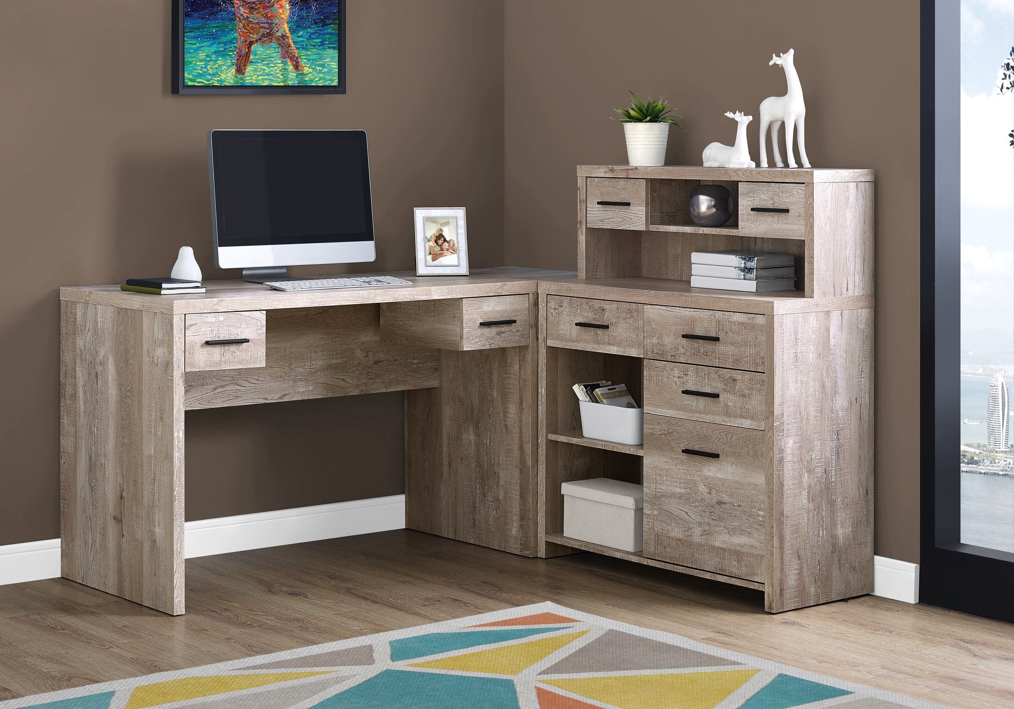 Aimi - Computer Desk Home Office Corner Left Right Set-up Storage Drawers