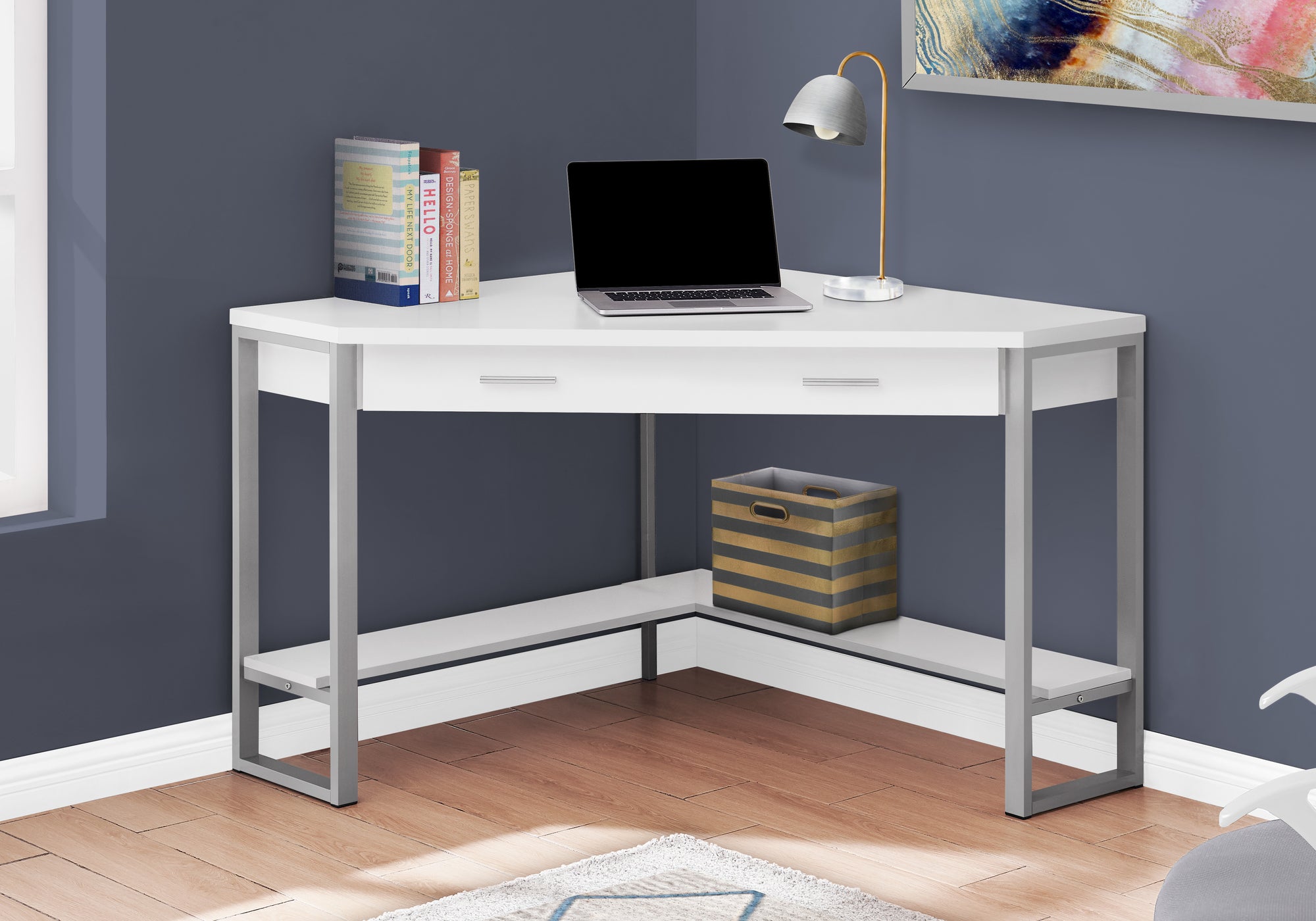 Chiyo - Computer Desk Home Office Corner Storage Drawers 42"L Work Laptop