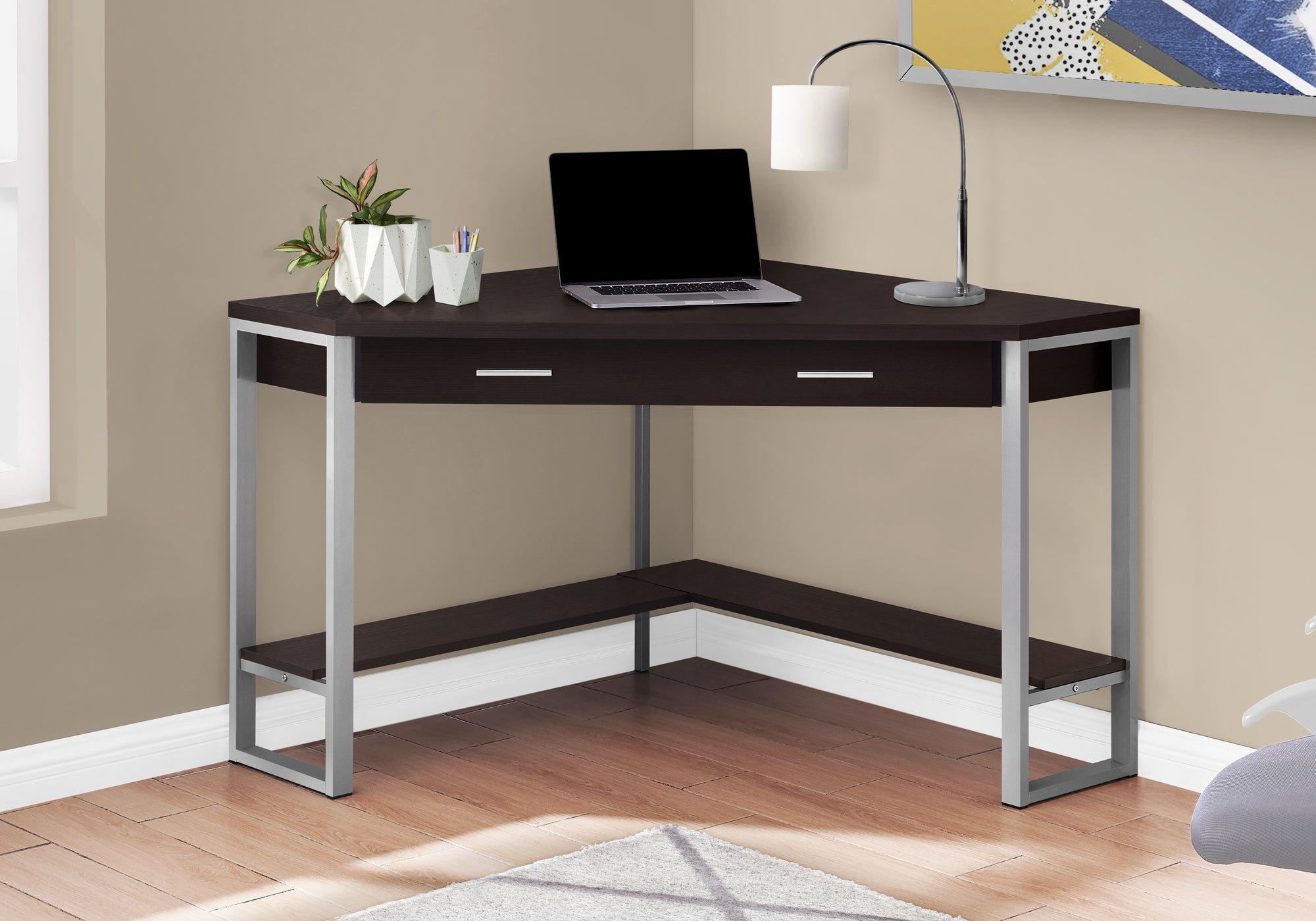 Leola - Computer Desk Home Office Corner Storage Drawers 42"L Work Laptop