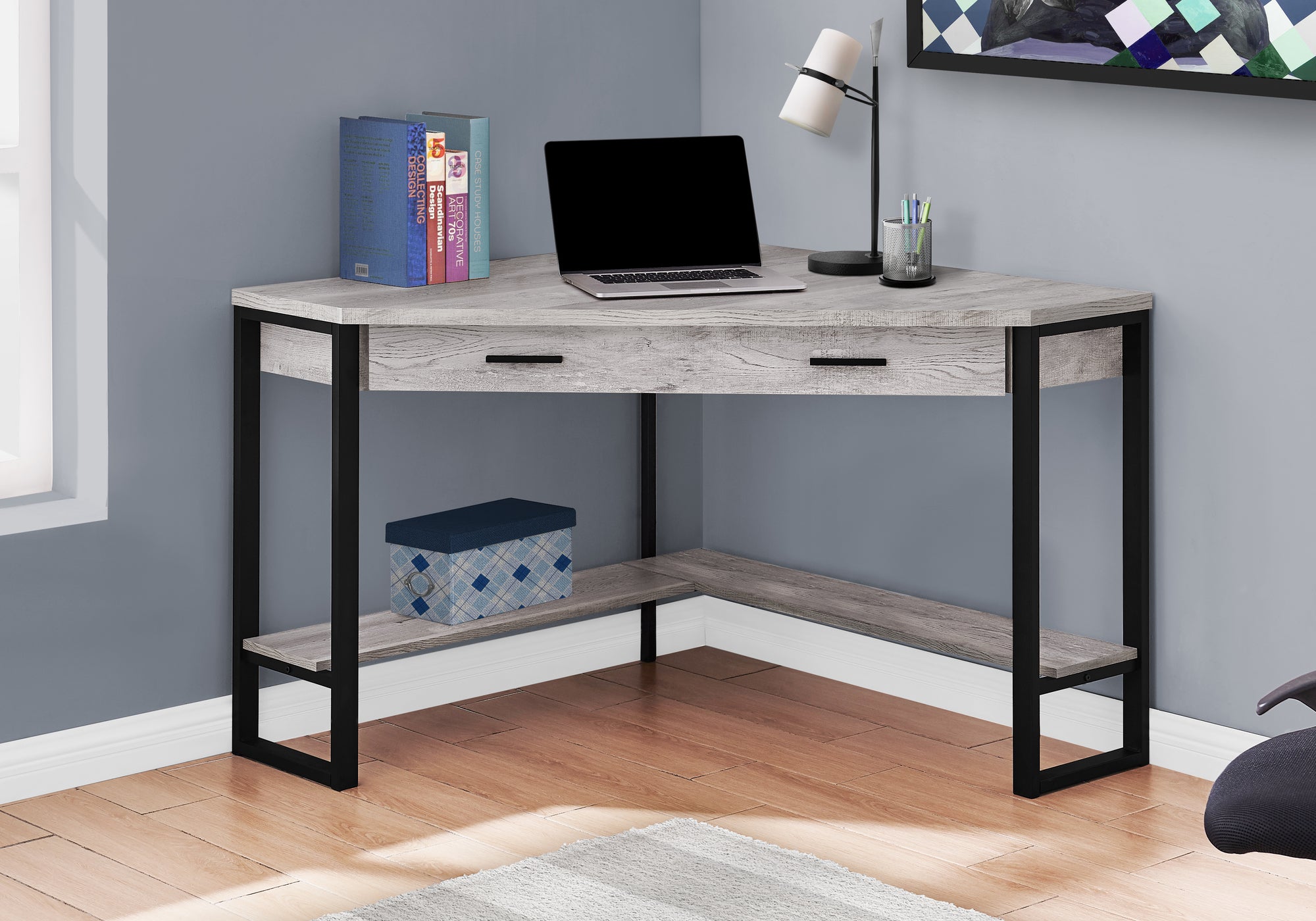 Harland - Computer Desk Home Office Corner Storage Drawers 42"L Work Laptop