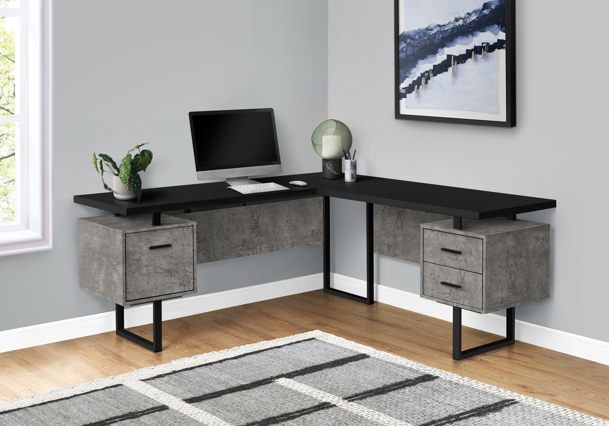 Branca - Computer Desk Home Office Corner Left Right Set-up Storage Drawers