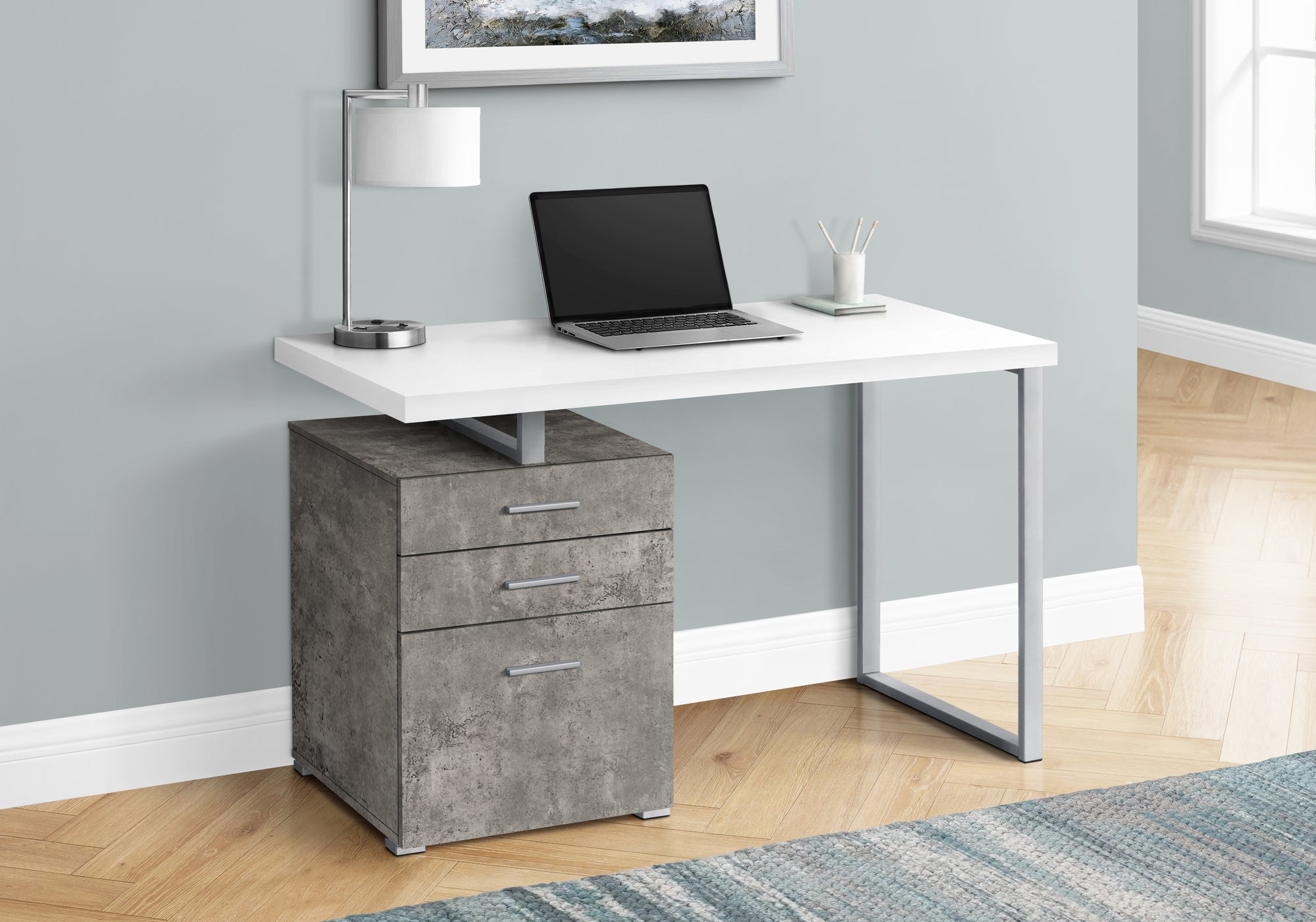 Raheem - Computer Desk Home Office Laptop Left Right Set-up Storage Drawers