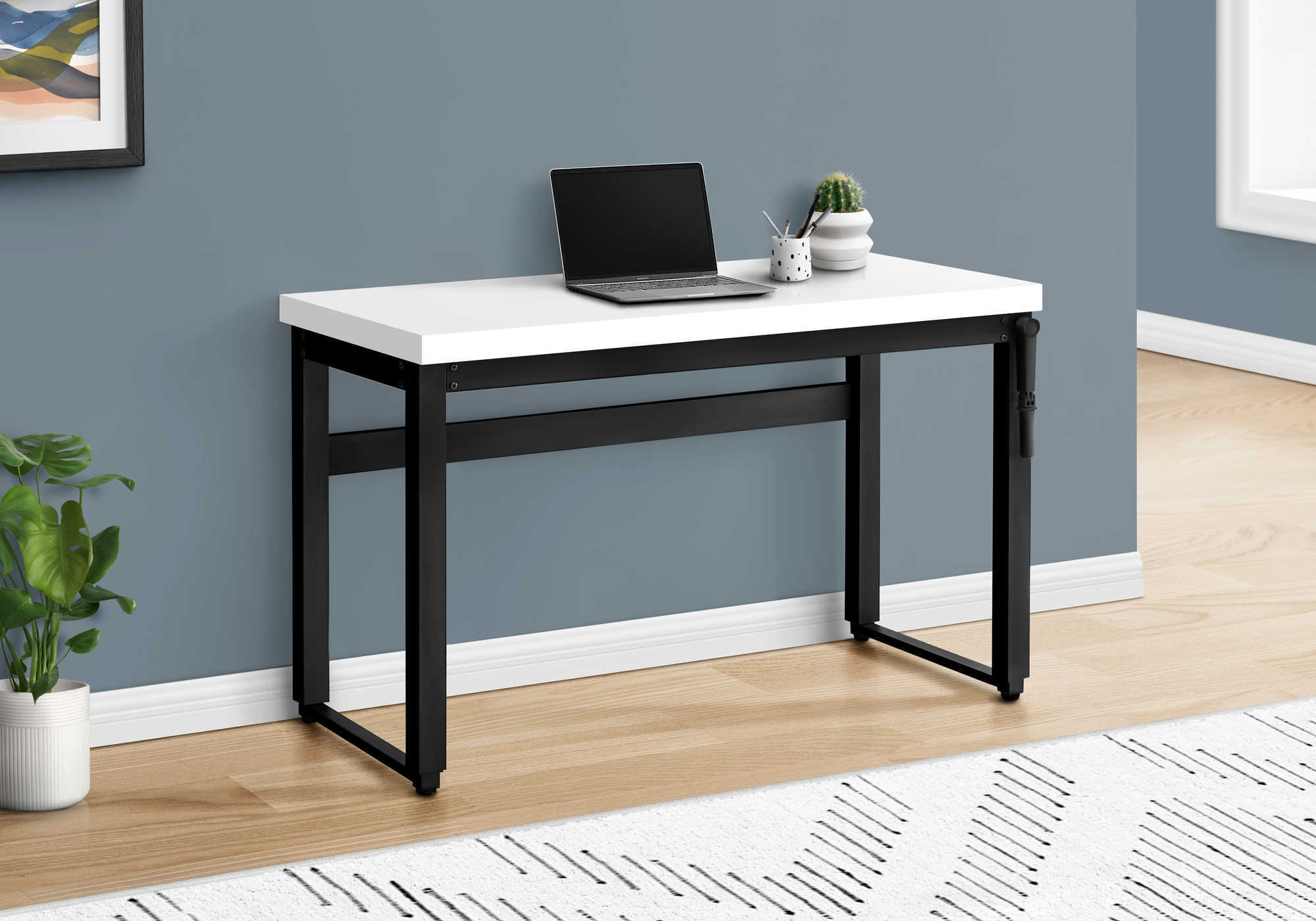 Lenora - Computer Desk Home Office Standing Adjustable 48"L Work Laptop White