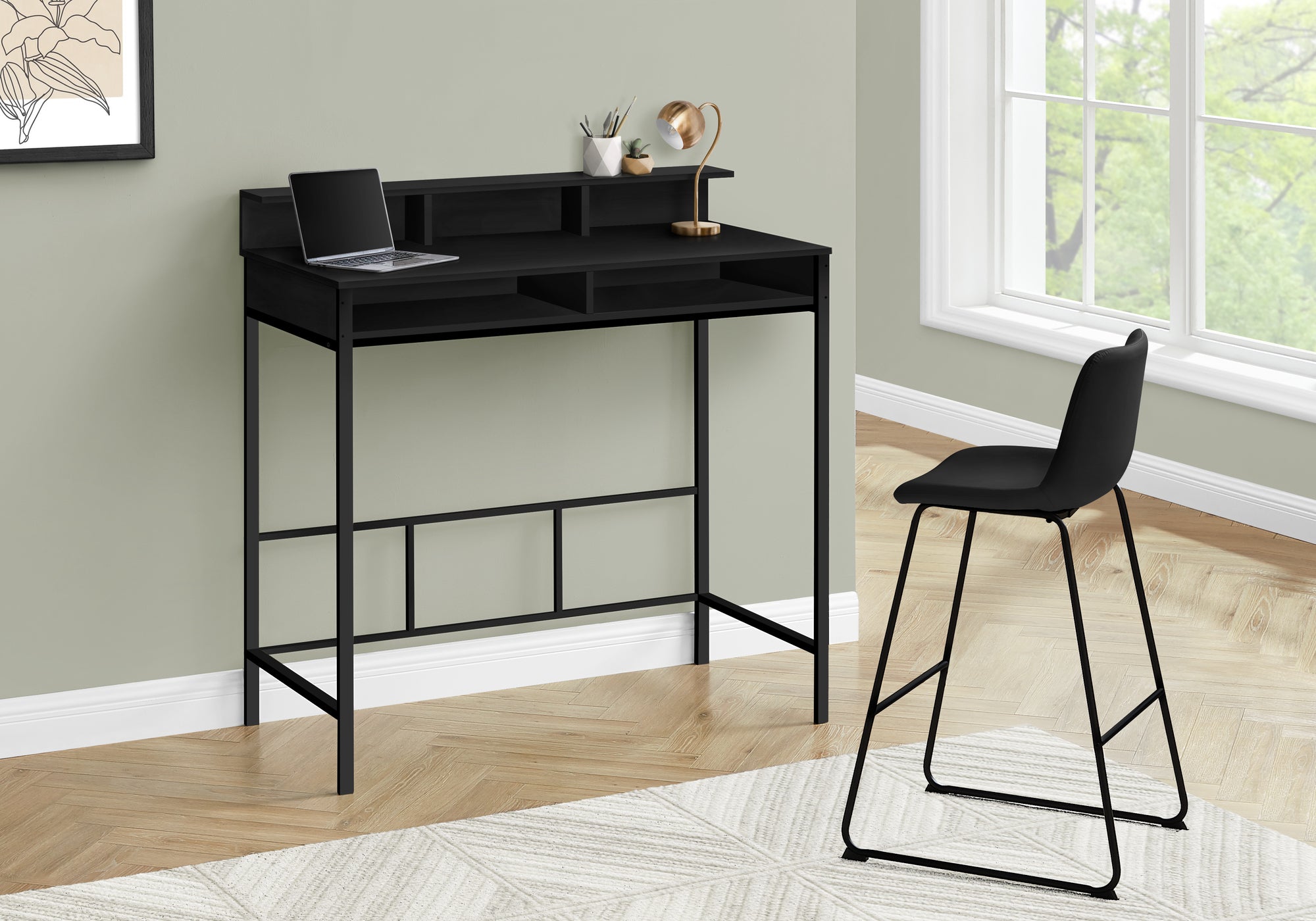 Marcin - Computer Desk Home Office Standing Storage Shelves 48"L Work Laptop