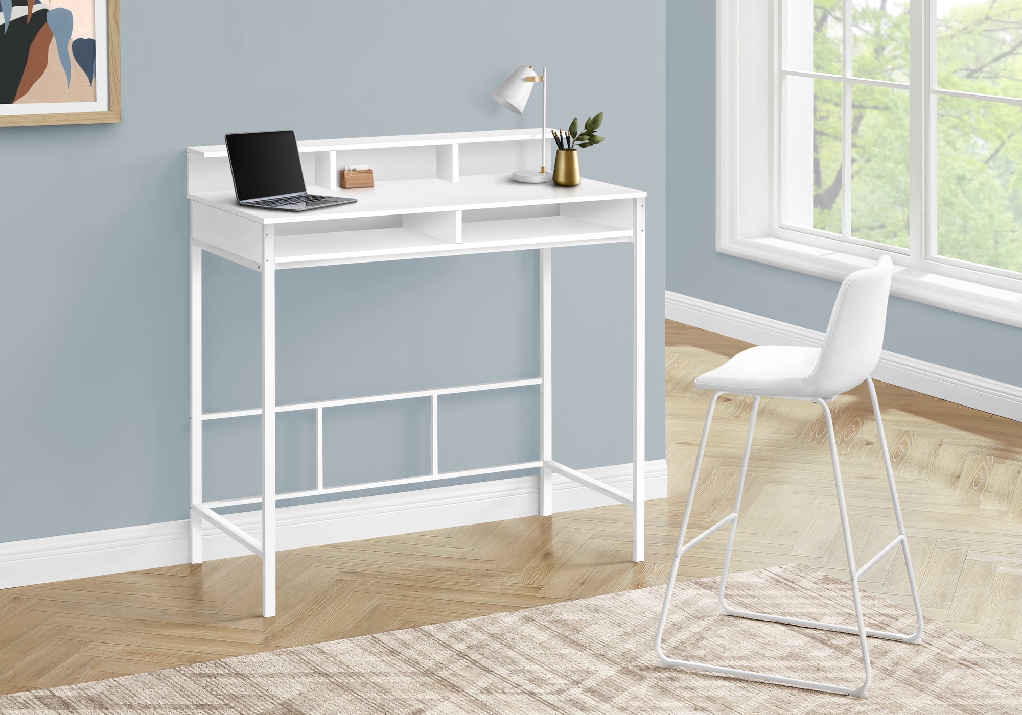 Caelan - Computer Desk Home Office Standing Storage Shelves 48"L Work Laptop