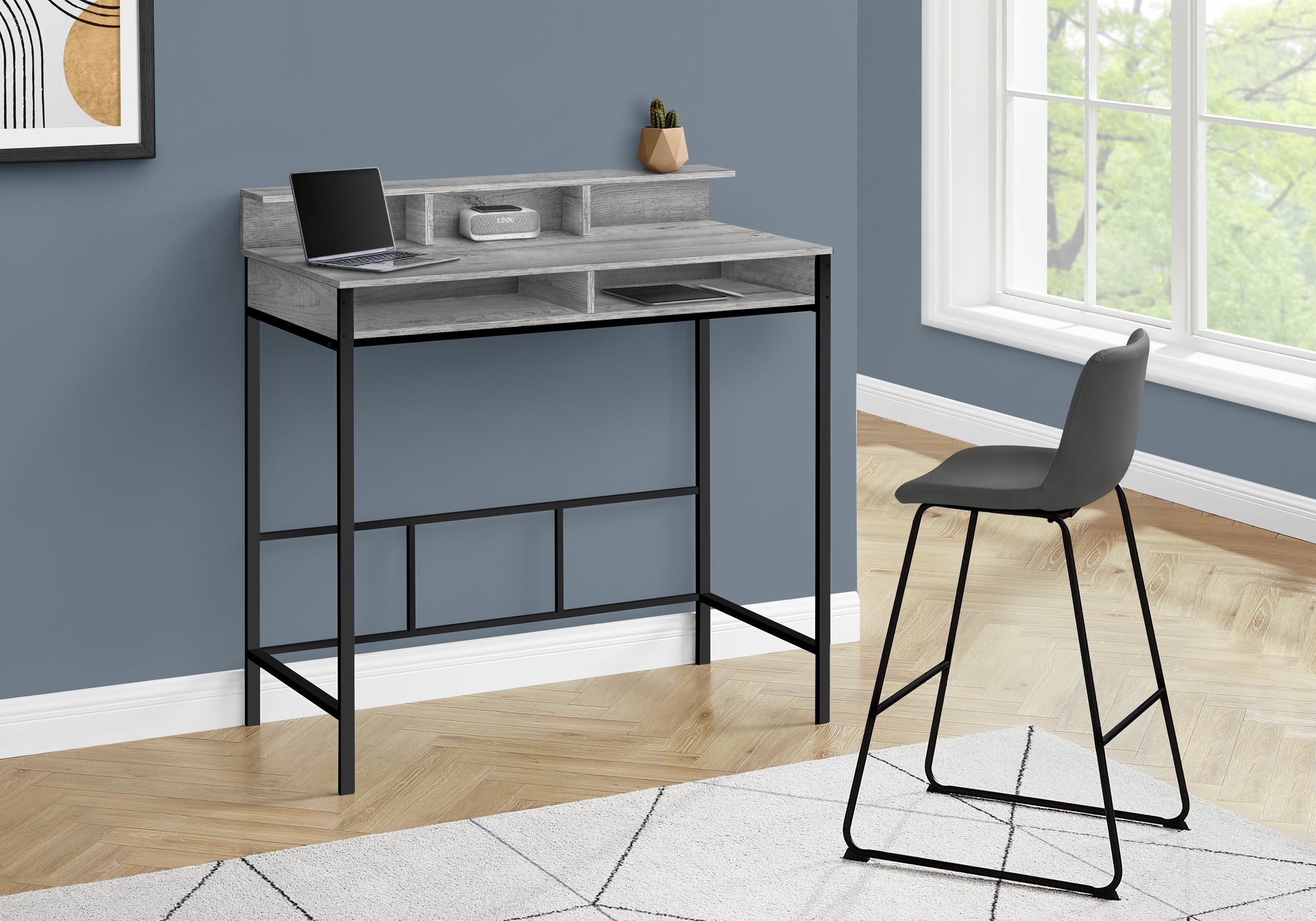 Maclean - Computer Desk Home Office Standing Storage Shelves 48"L Work Laptop