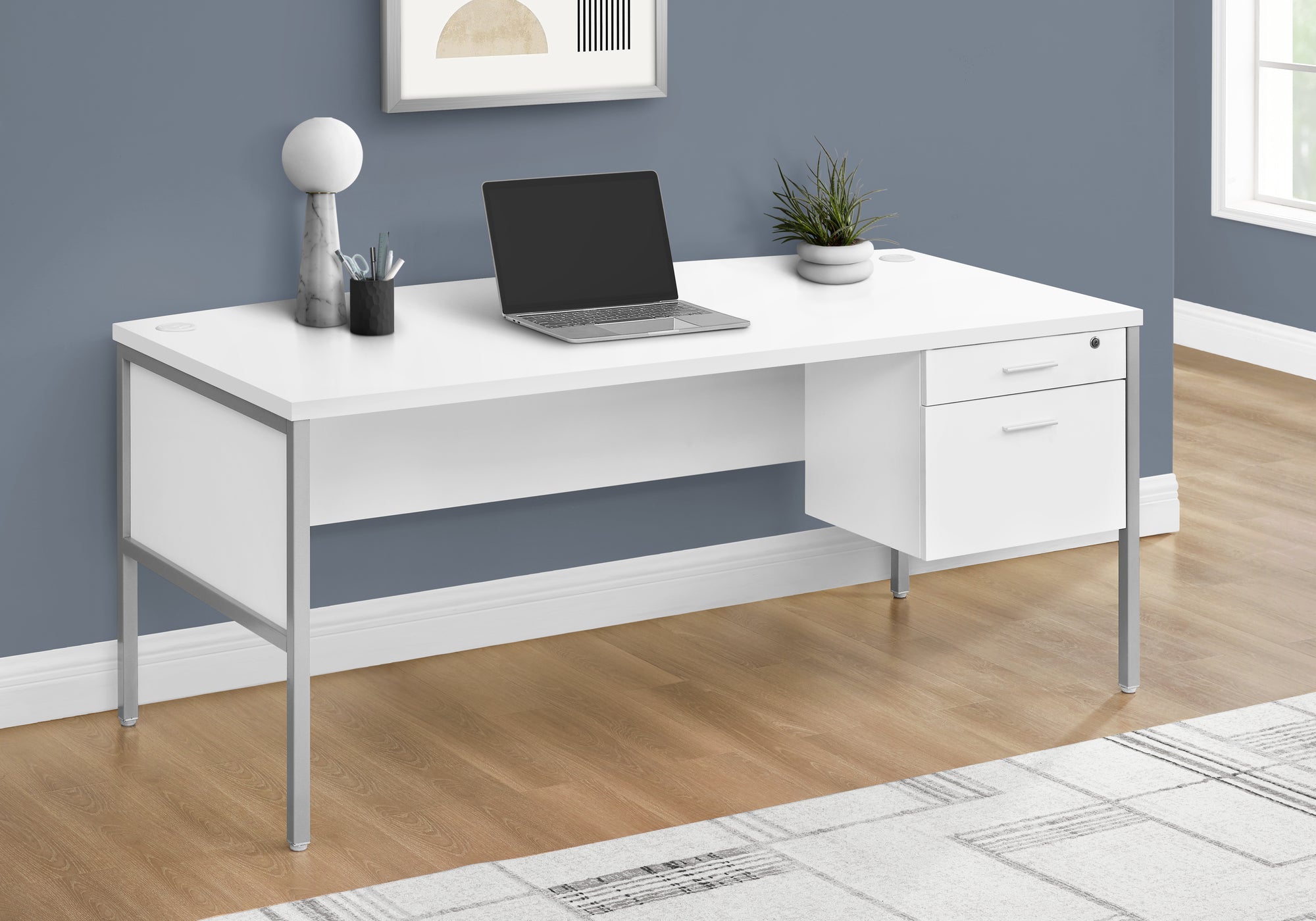 Nadira - Computer Desk 72"L Home Office Work Laptop Commercial Grade File