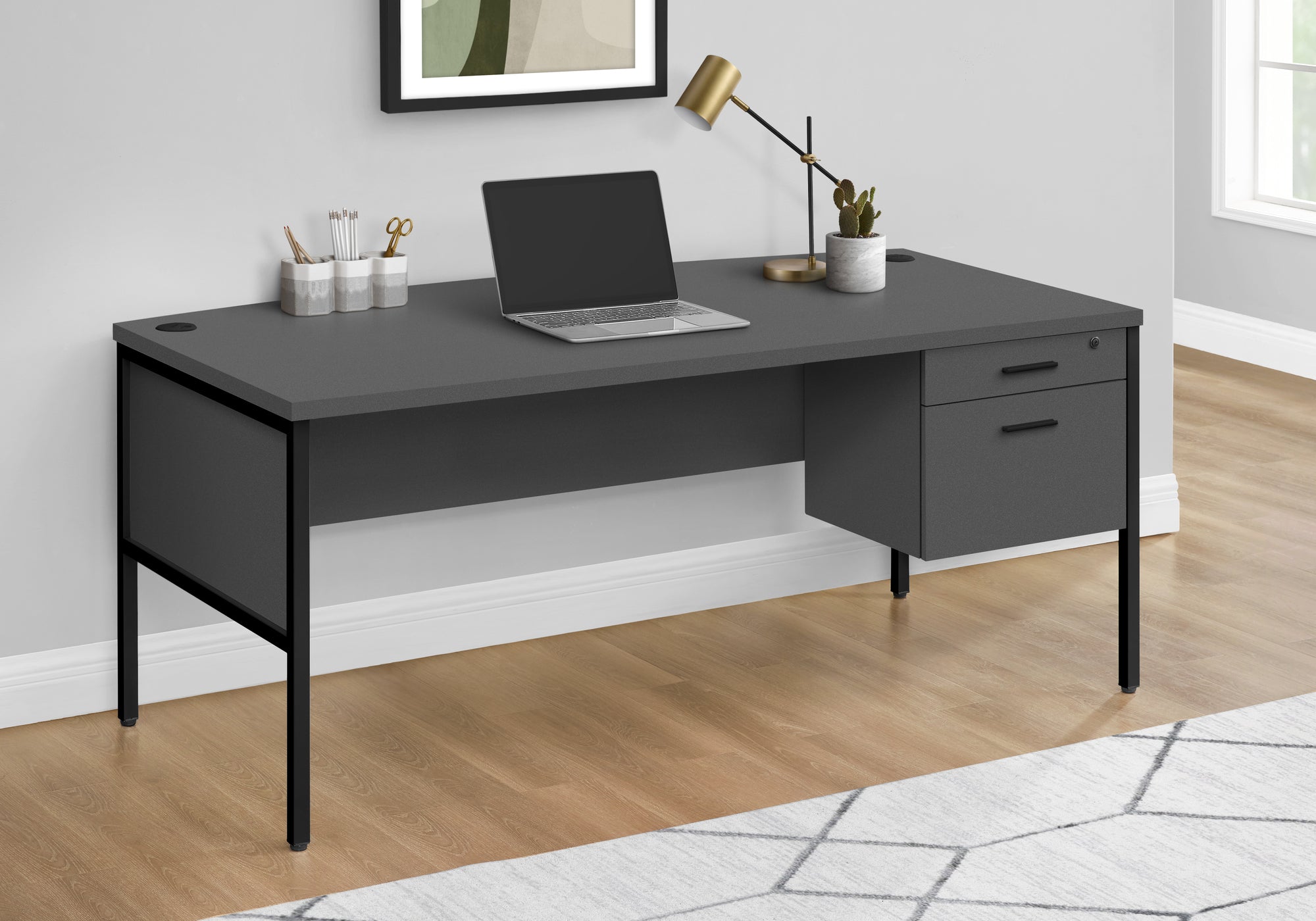 Calanthe - Computer Desk 72"L Home Office Work Laptop Commercial Grade File