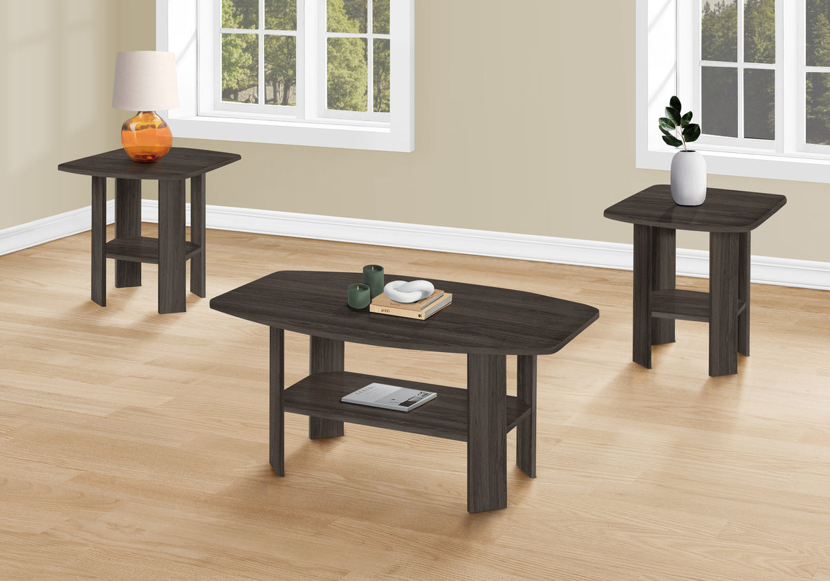 Murai - Table Set 3pcs Set Coffee End Side Accent Living Room