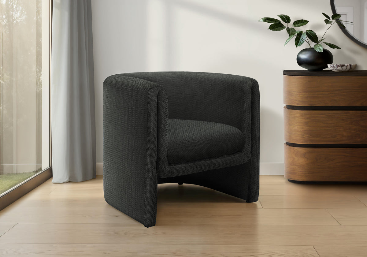 Aliane - Accent Chair 30"H Upholstered Living Room Bedroom Black Fabric Contemporary