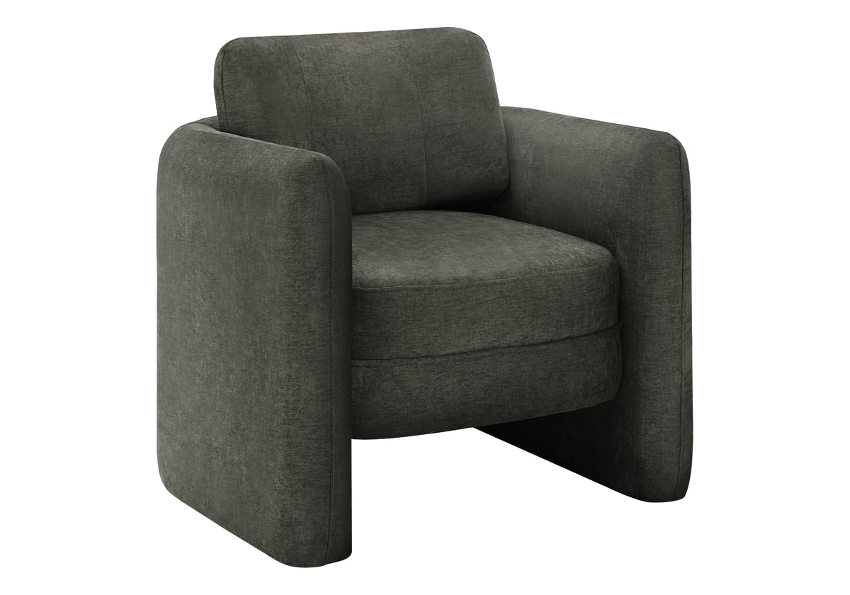 Accent Chair, 32"H, Upholstered, Living Room, Bedroom, Dark Grey Fabric, Contemporary, Modern