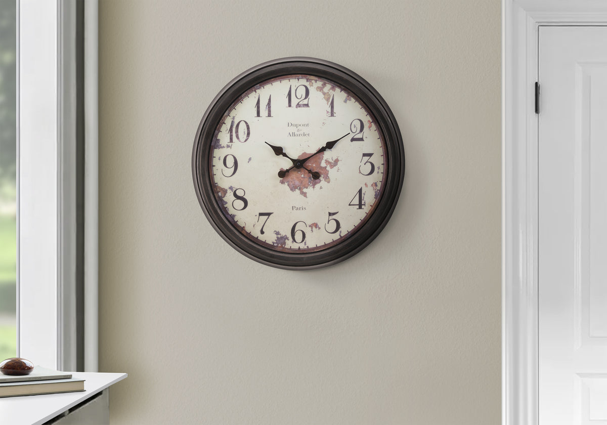Denmark - Clocks 20" Round Wall Clock Brown Transitional