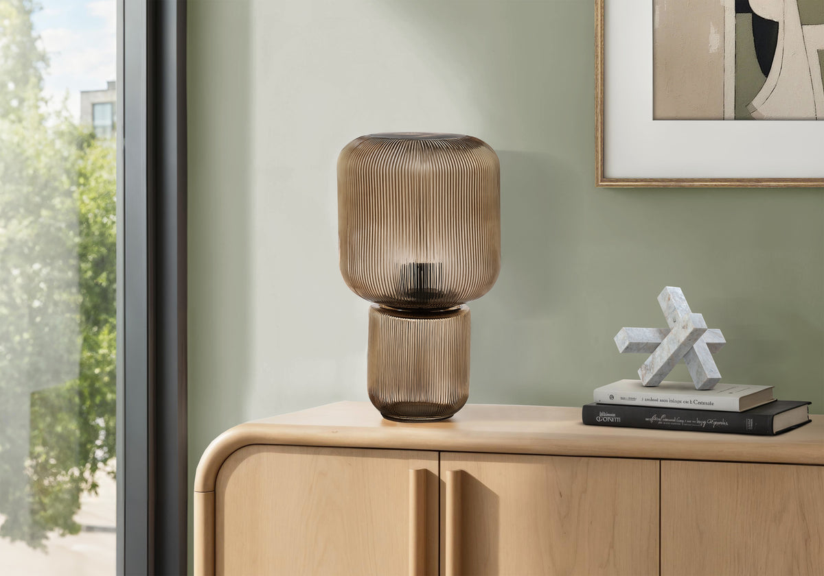 Lighting, 15""H, Table Lamp, Gold Glass, Contemporary