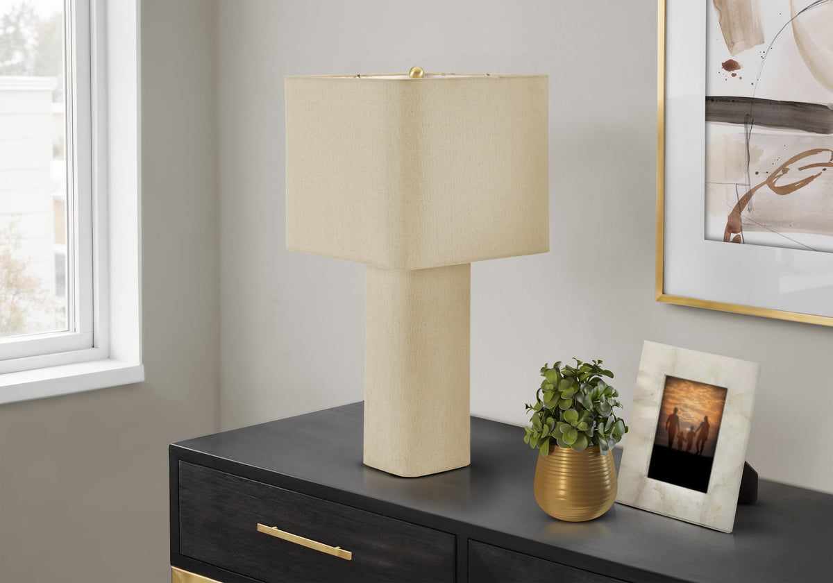 Lighting, 24""H, Table Lamp, Natural Linen, Contemporary