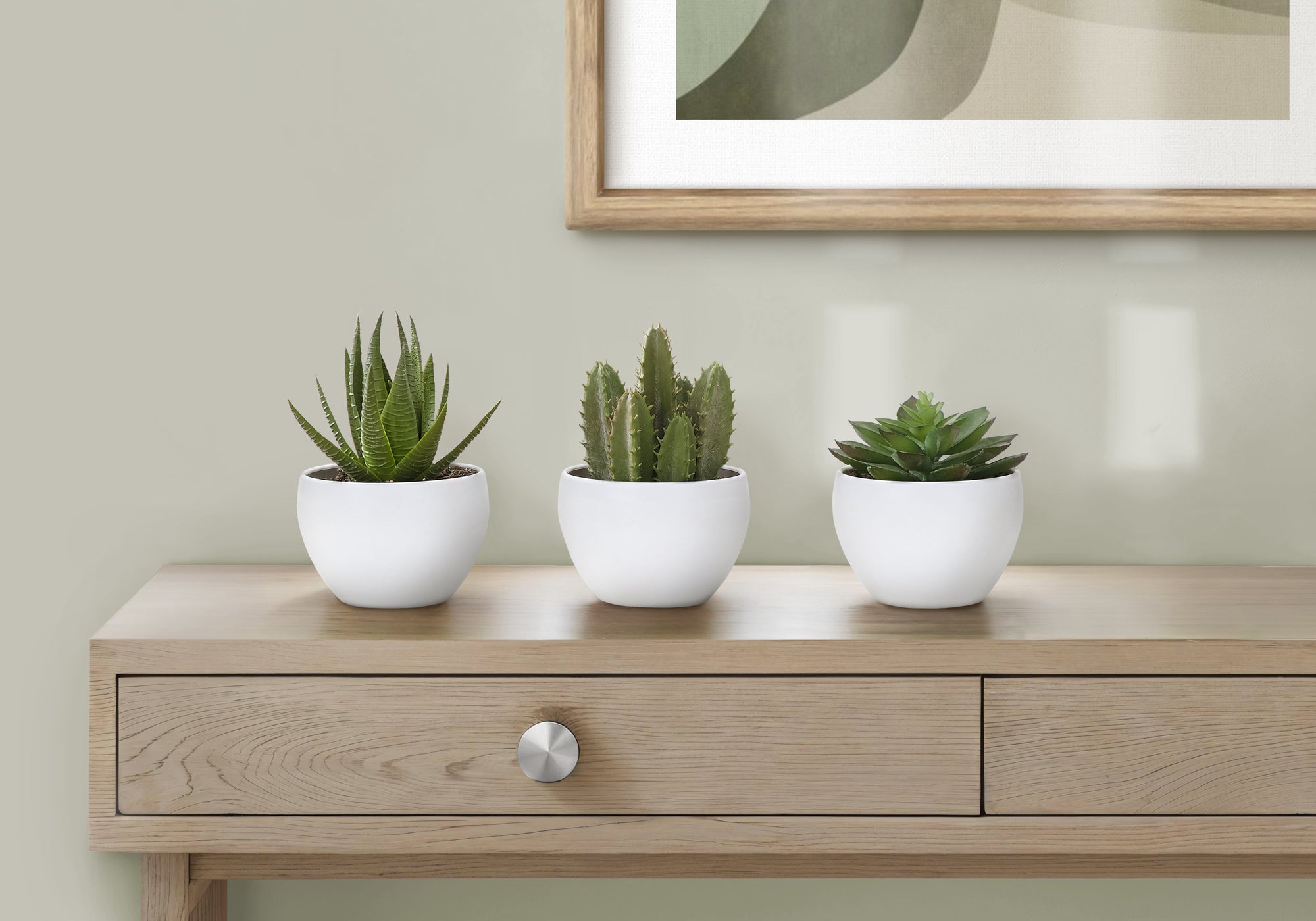 Jalie - Artificial Plant 6" Tall Succulent Indoor Faux Fake Table Greenery