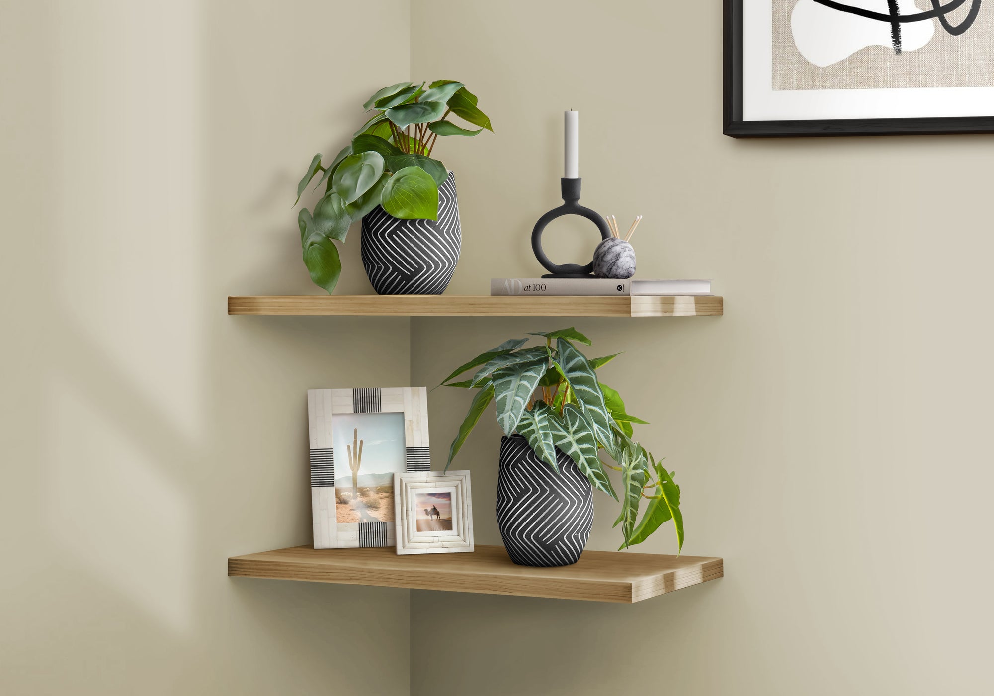 Elitia - Artificial Plant 8" Tall Alocasia Indoor Faux Fake Table Greenery