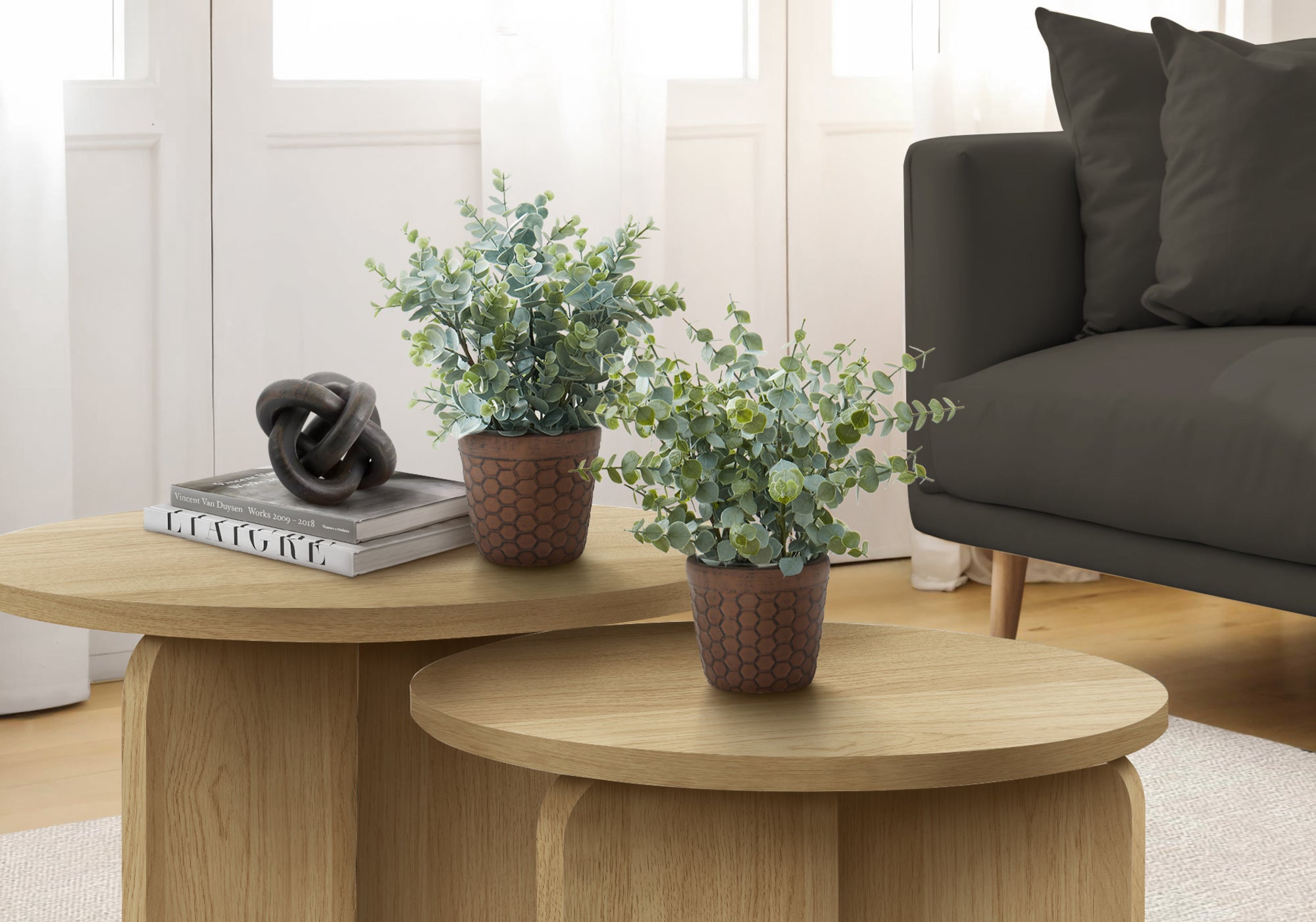 Irena - Artificial Plant 13" Tall Eucalyptus Grass Indoor Faux Fake Table