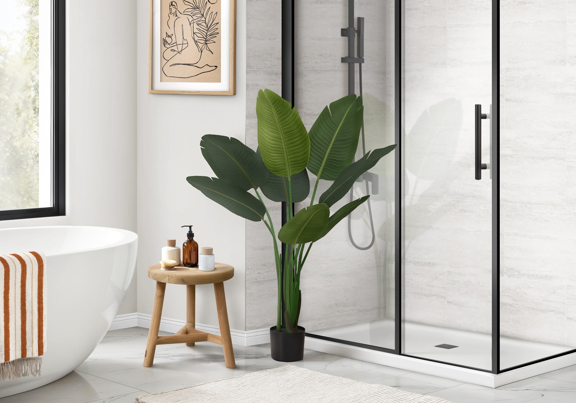 Prewitt - Artificial Plant 44" Tall Bird Of Paradise Tree Indoor Faux