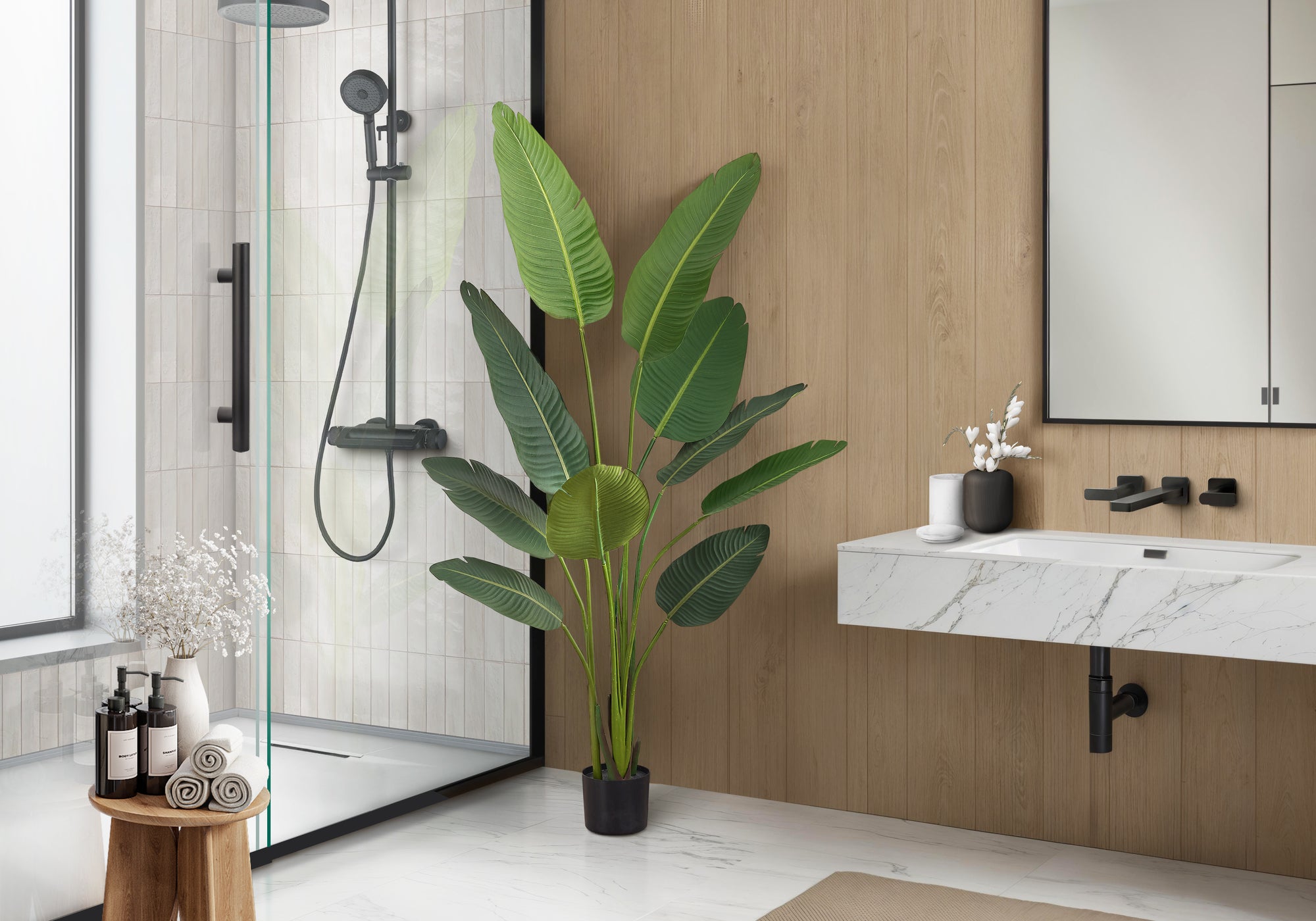 Camila - Artificial Plant 60" Tall Bird Of Paradise Tree Indoor Faux