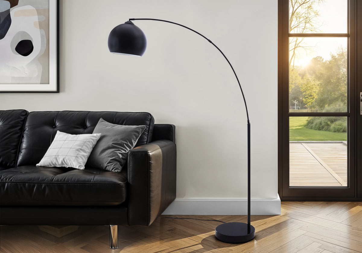 Olesia - Lighting 74"H Floor Lamp Black Metal Contemporary