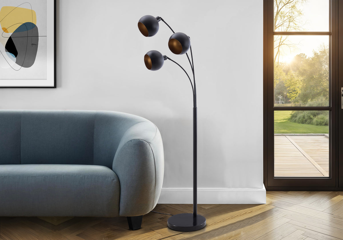 Shirina - Lighting 71"H Floor Lamp Black Metal Contemporary