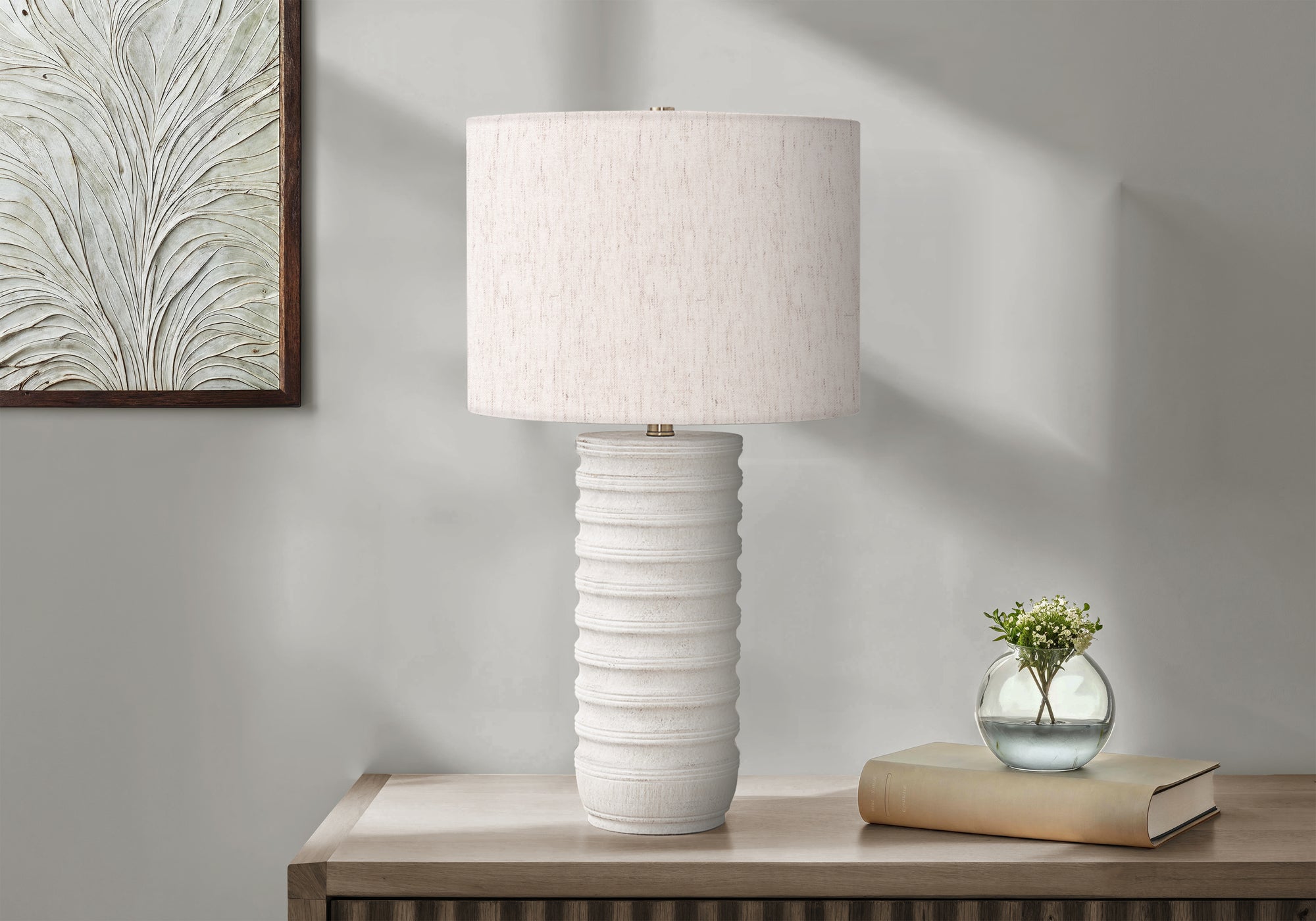 Nariko - Lighting 28"H Table Lamp Cream Resin Ivory / Cream Shade