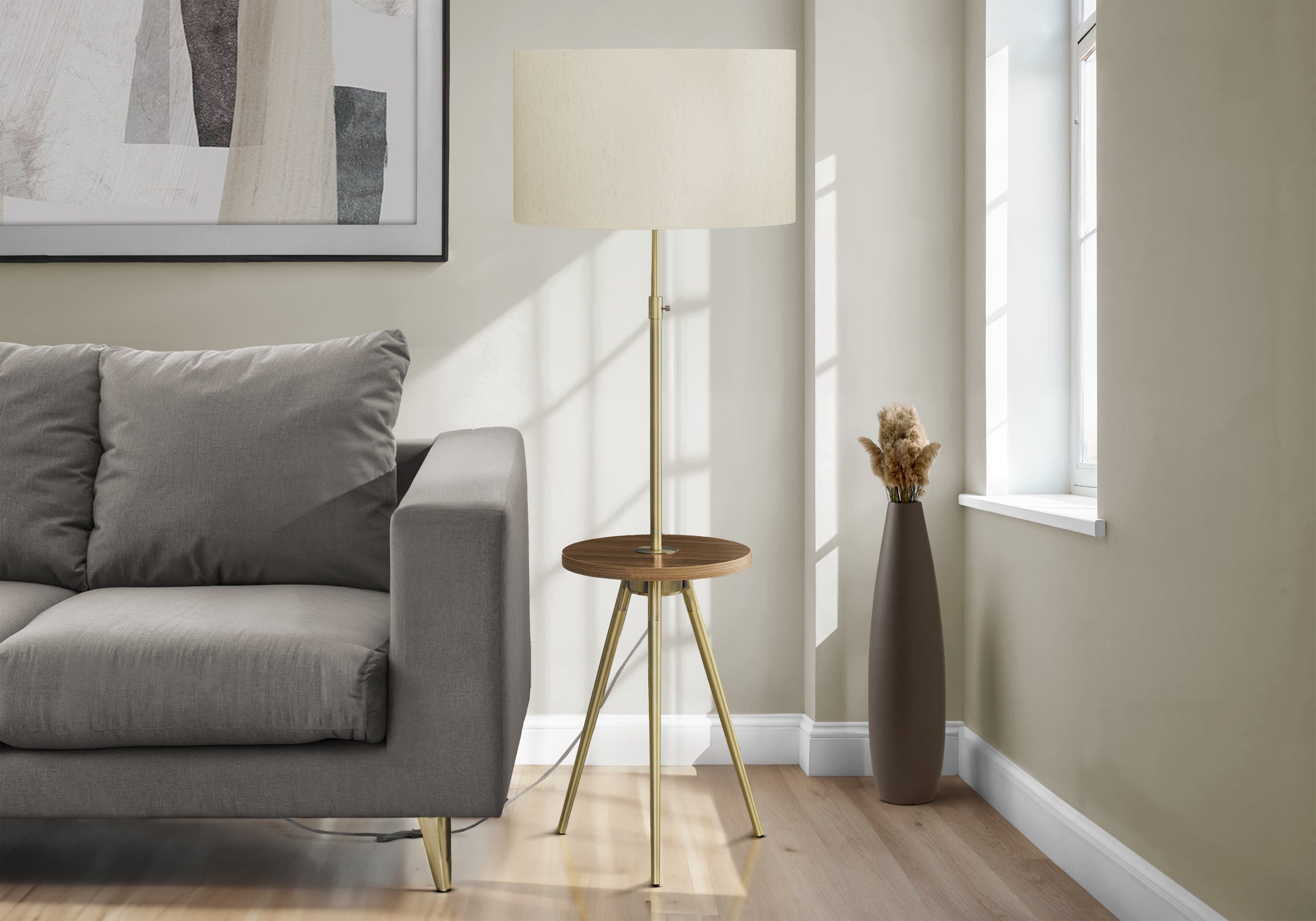 Juliette - Lighting Floor Lamp 63"H Gold Metal Ivory / Cream Shade