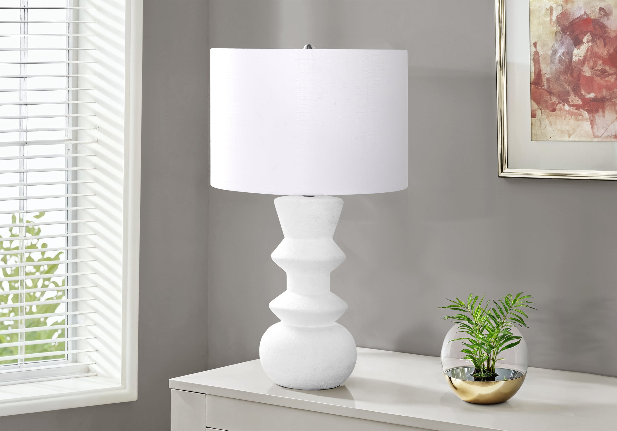 Cardinal - Lighting 26"H Table Lamp Cream Ceramic Ivory / Cream Shade