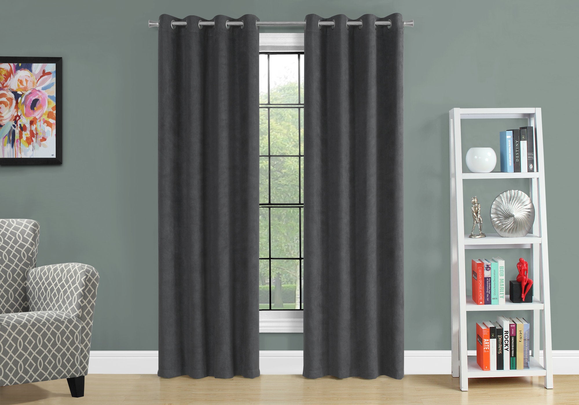 Linanas - Curtain Panel 2pcs Set 54"W X 95"L Room Darkening Grommet