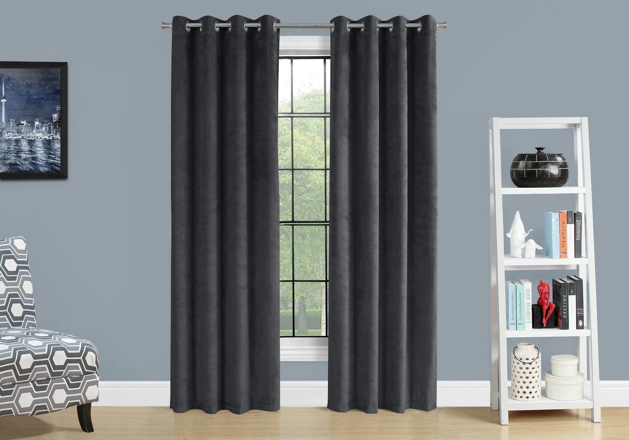 Kalista - Curtain Panel 2pcs Set 54"W X 84"L Room Darkening Grommet