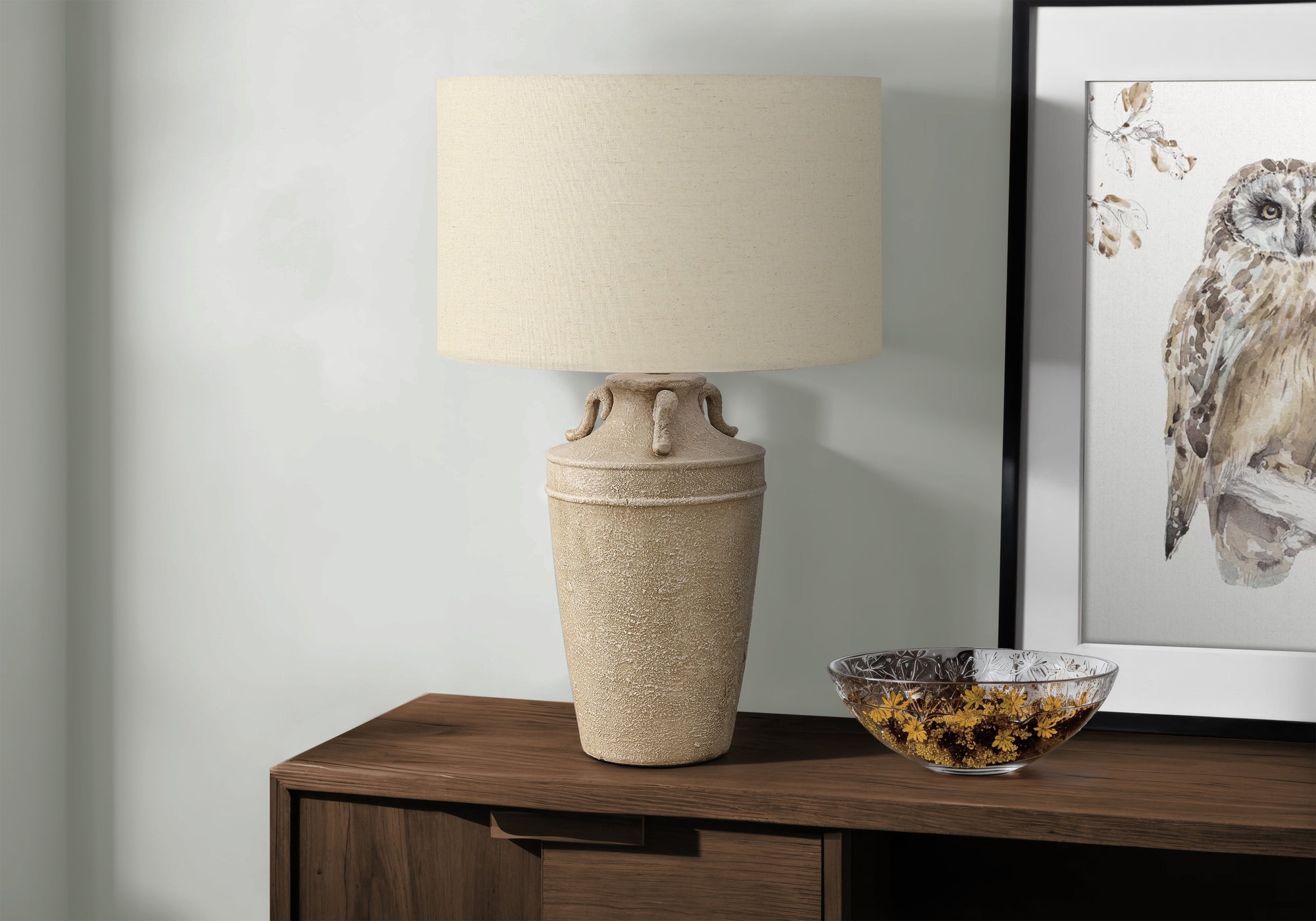 Seranay - Lighting 28"H Table Lamp Beige Ceramic Beige Shade Transitional