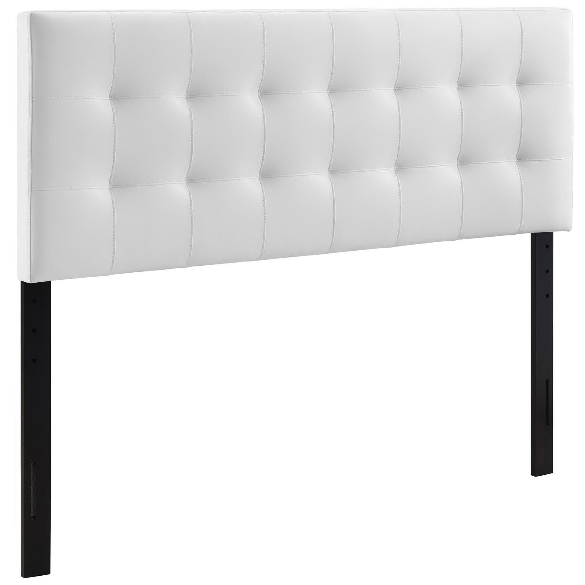 Lily Upholstered Vinyl Queen Headboard, White
