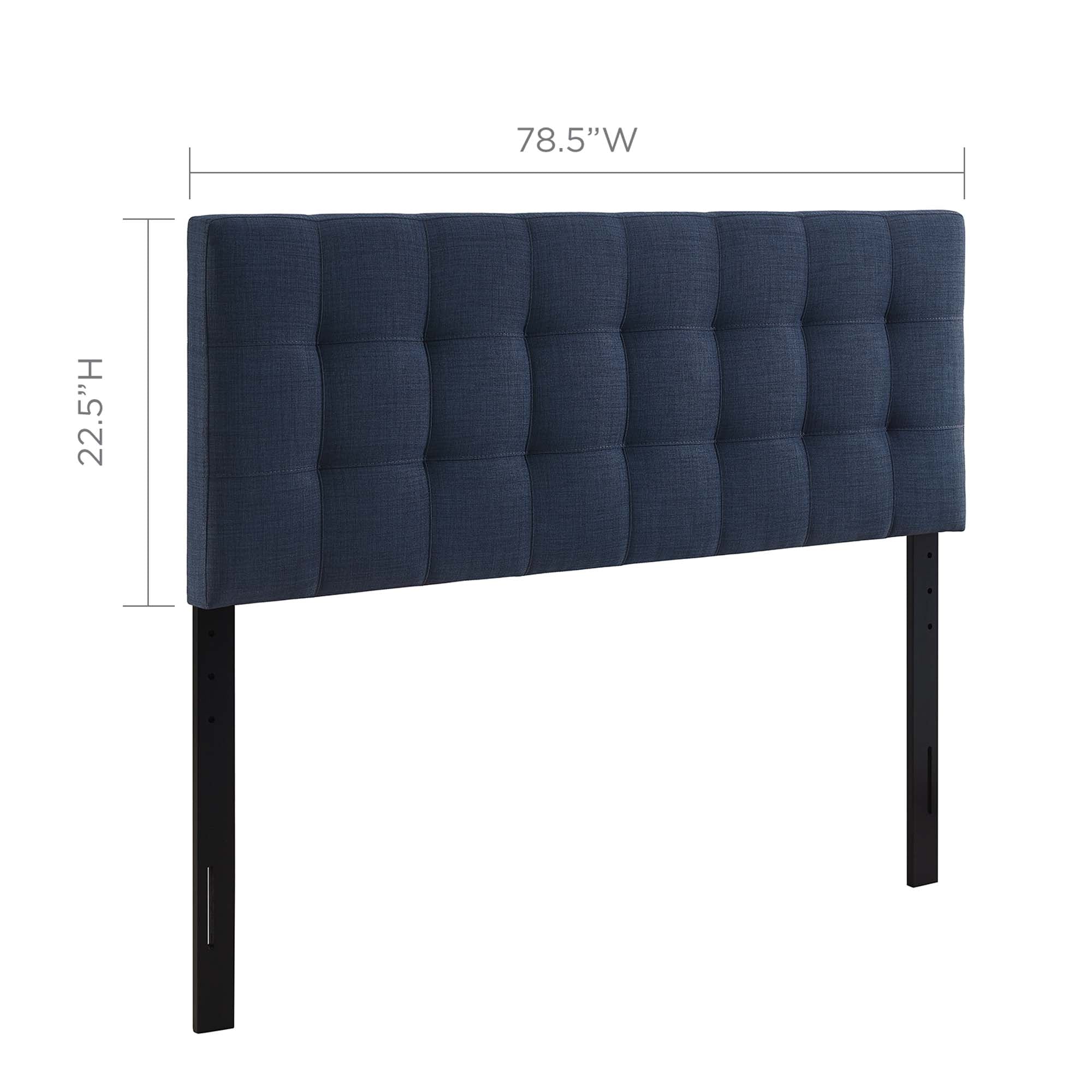 Lily Upholstered Fabric King Headboard, Navy