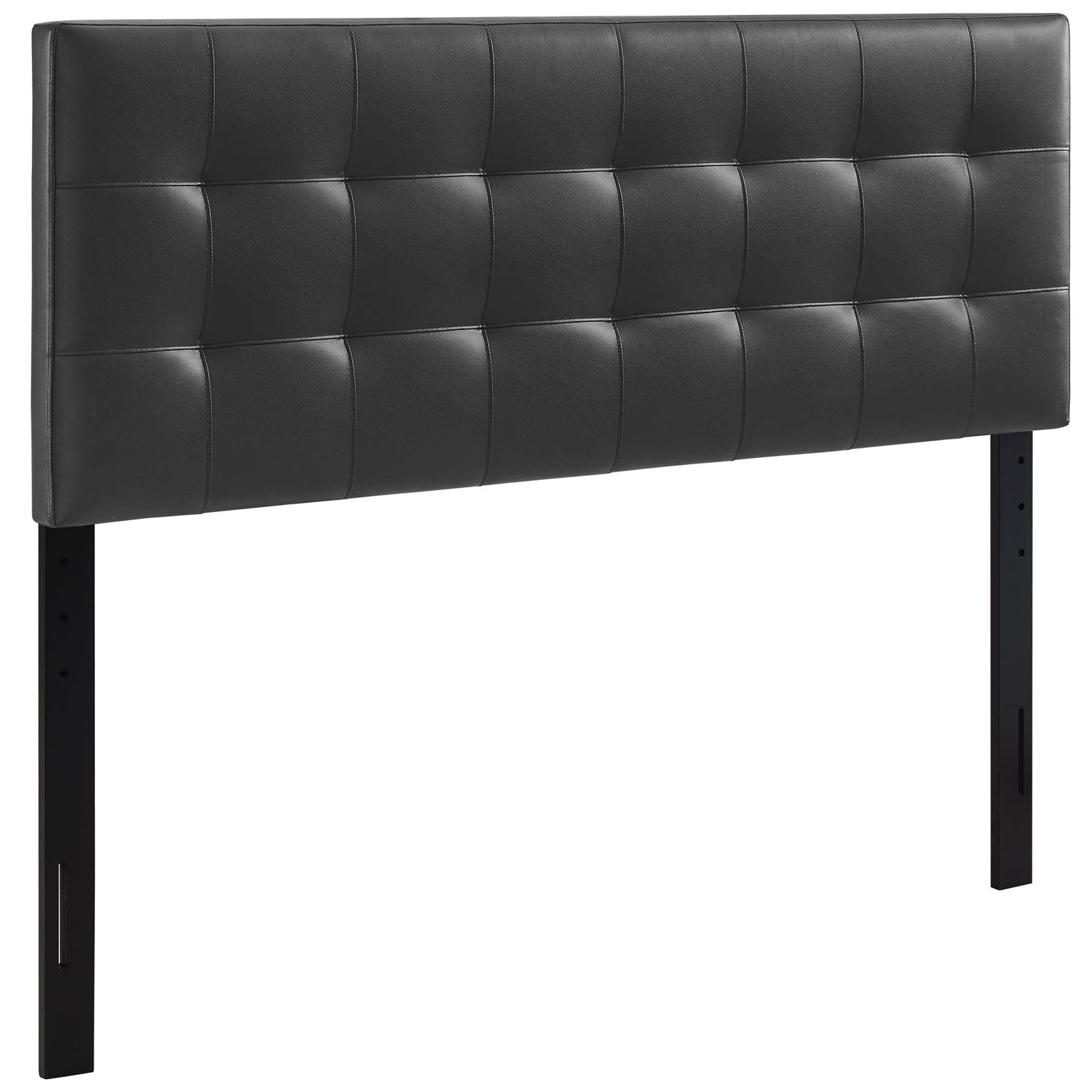 Lily Upholstered Vinyl King Headboard, Black
