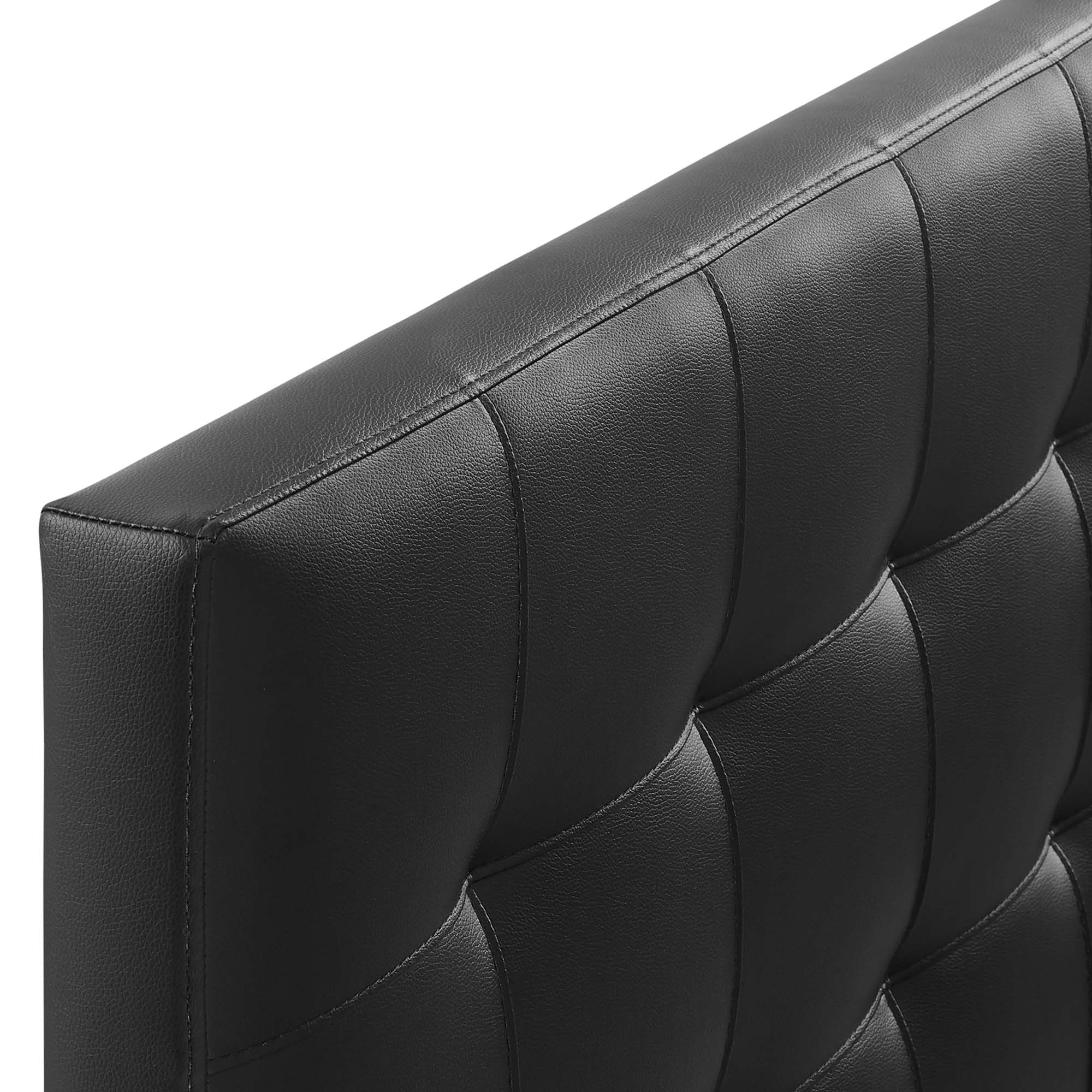 Lily Upholstered Vinyl King Headboard, Black