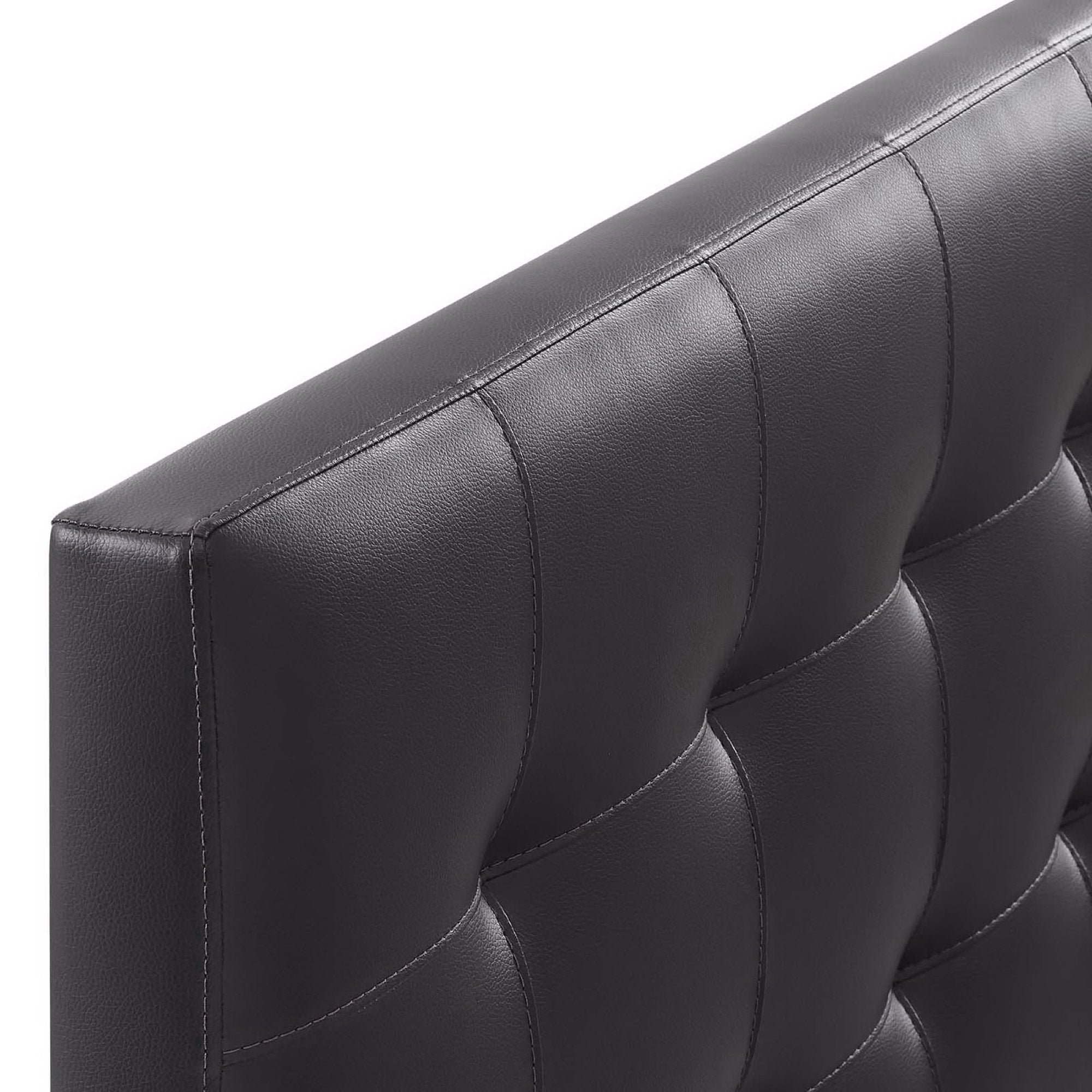 Lily Upholstered Vinyl King Headboard, Brown